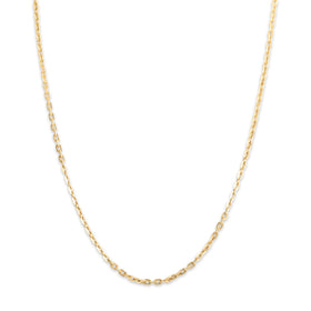Vintage Italian 14k Yellow Gold 2.4mm Chic Dimensional Cable Chain 17"