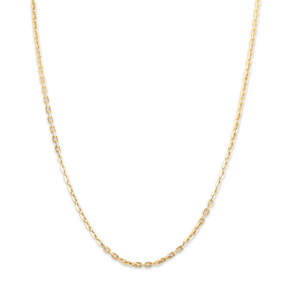 Vintage Italian 14k Yellow Gold 2.4mm Chic Dimensional Cable Chain 17