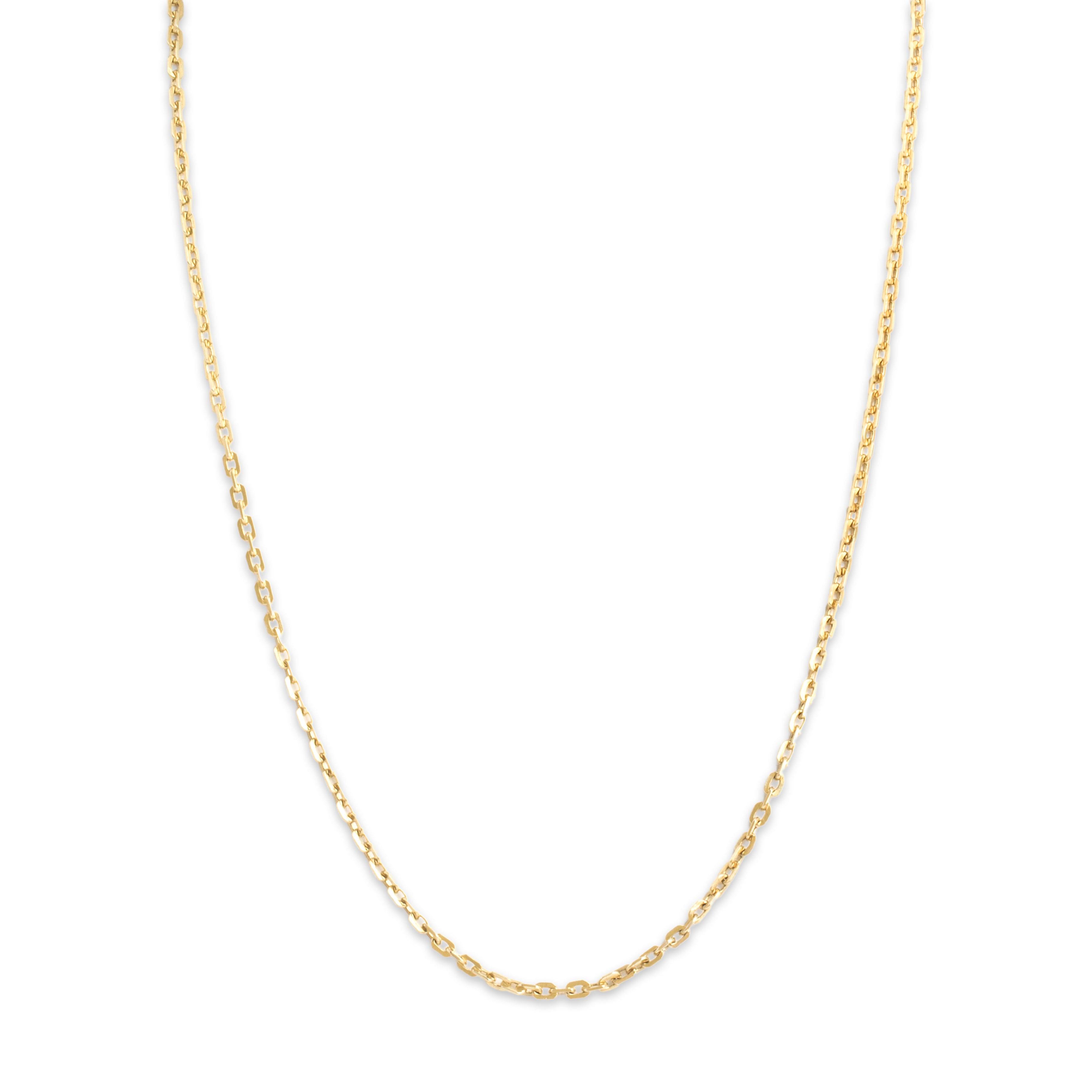 Vintage Italian 14k Yellow Gold 2.4mm Chic Dimensional Cable Chain - detail view #1