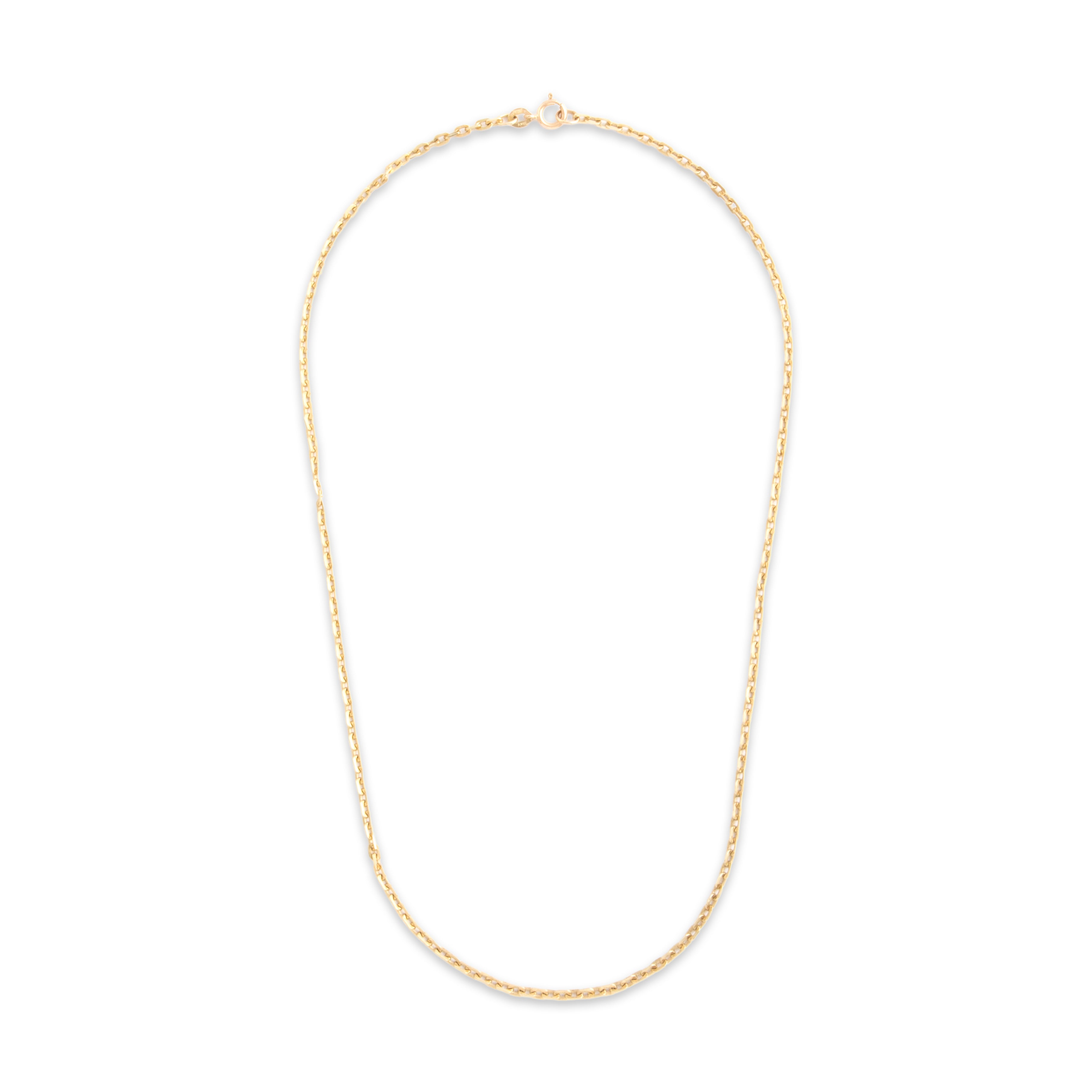 Vintage Italian 14k Yellow Gold 2.4mm Chic Dimensional Cable Chain - Overall view