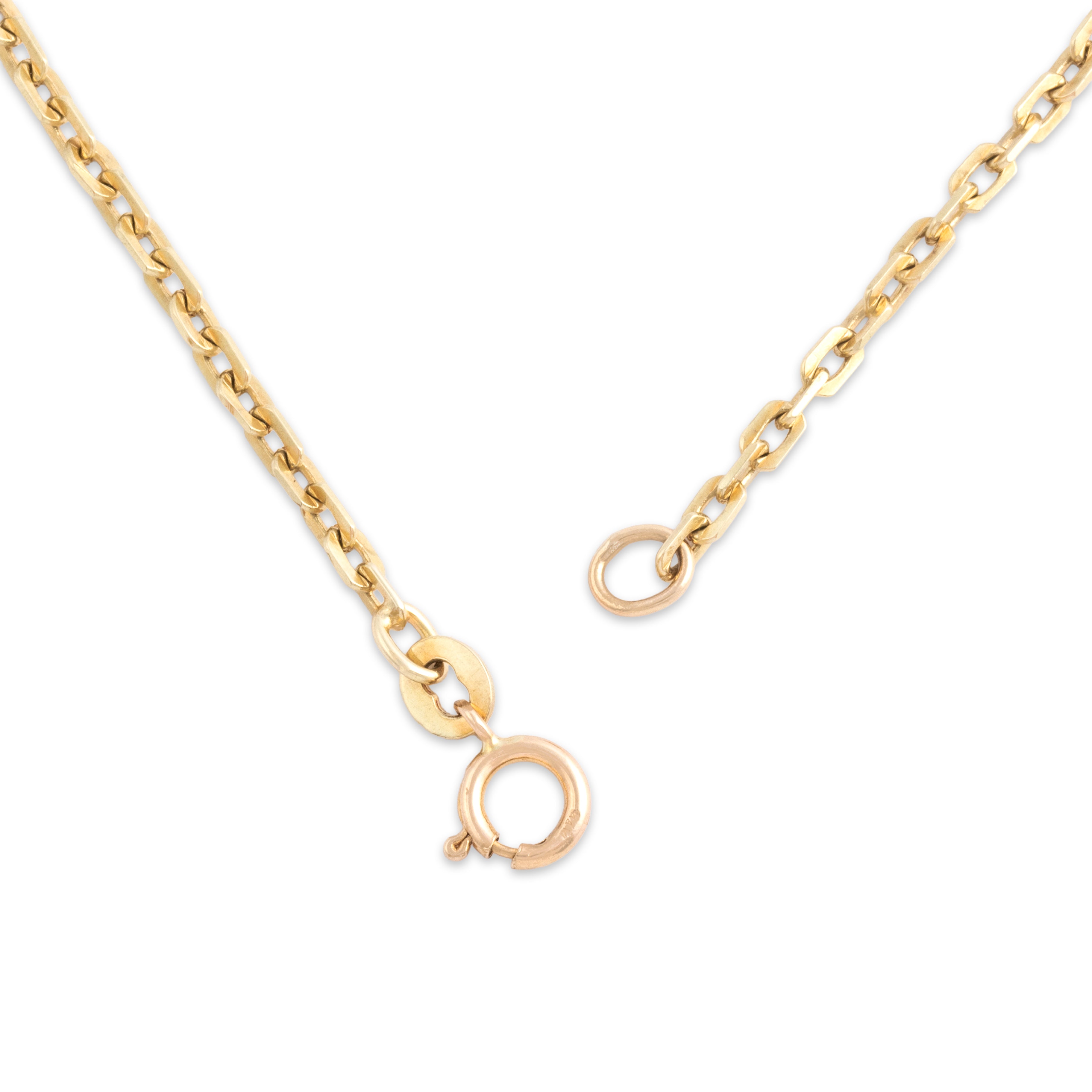 Vintage Italian 14k Yellow Gold 2.4mm Chic Dimensional Cable Chain - clasp view