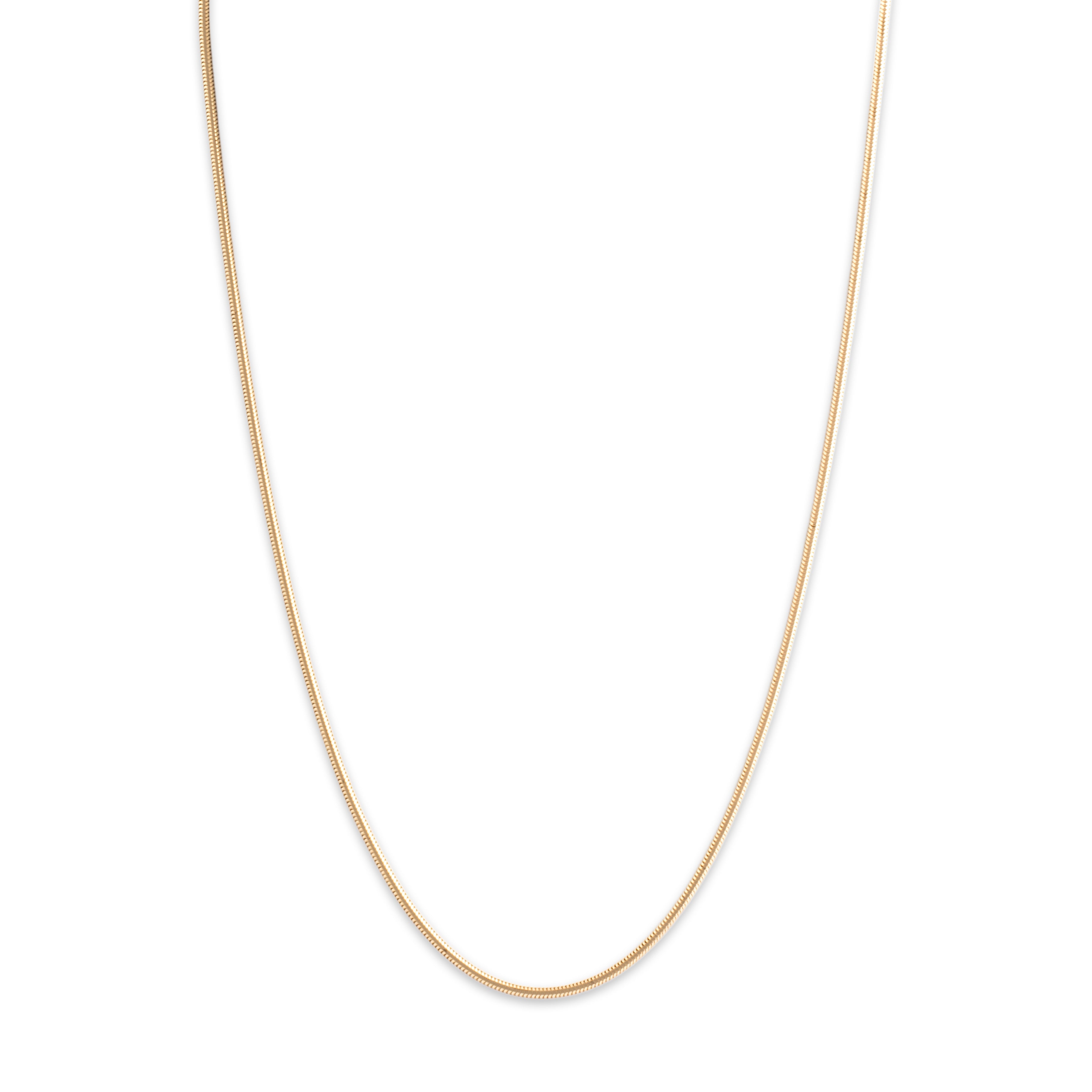 Estate German 14k Yellow Gold 1.6mm Sleek Tubular Snake Chain - detail view #1
