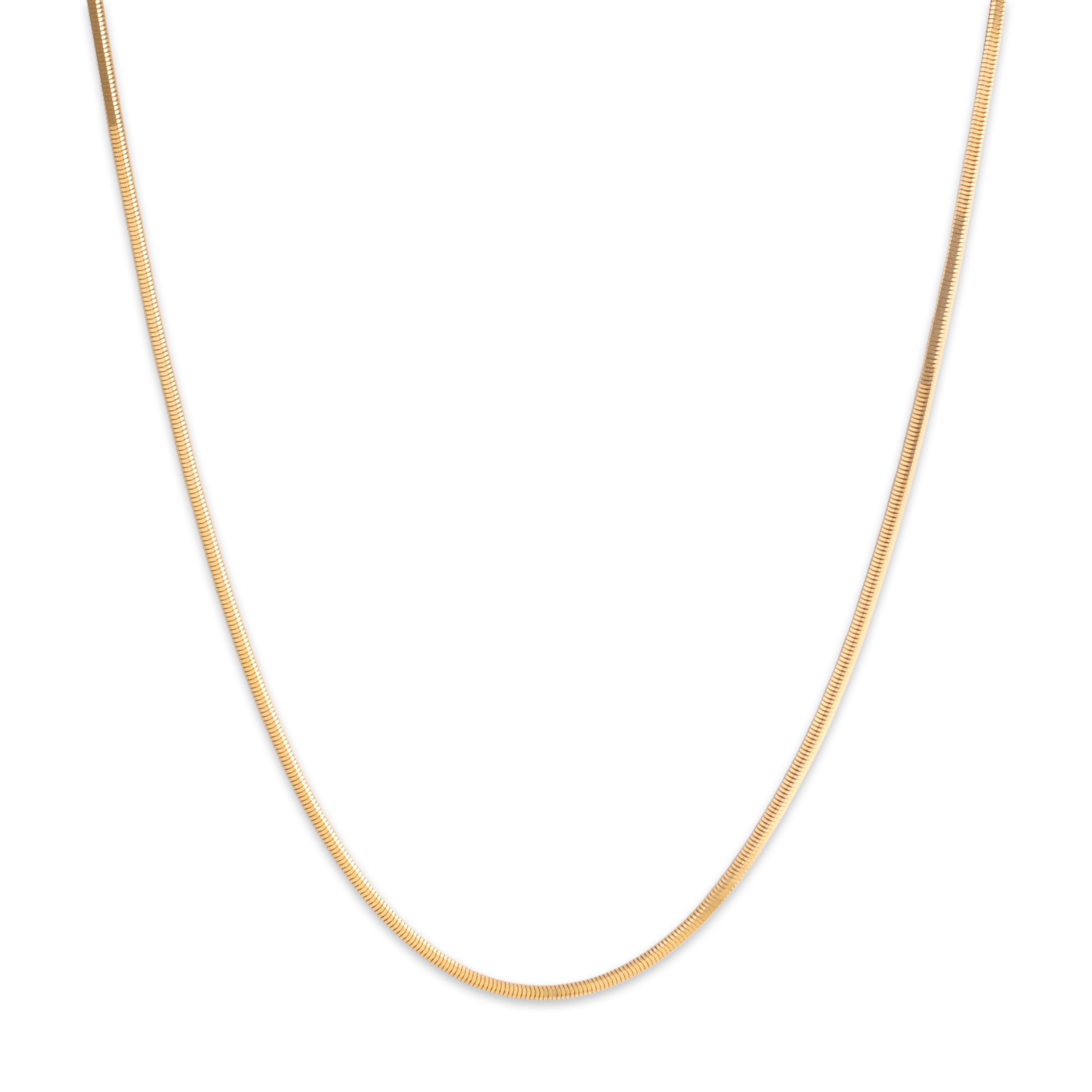 Vintage Italian 14k Yellow Gold 1.5mm Sleek Square Snake Chain 18