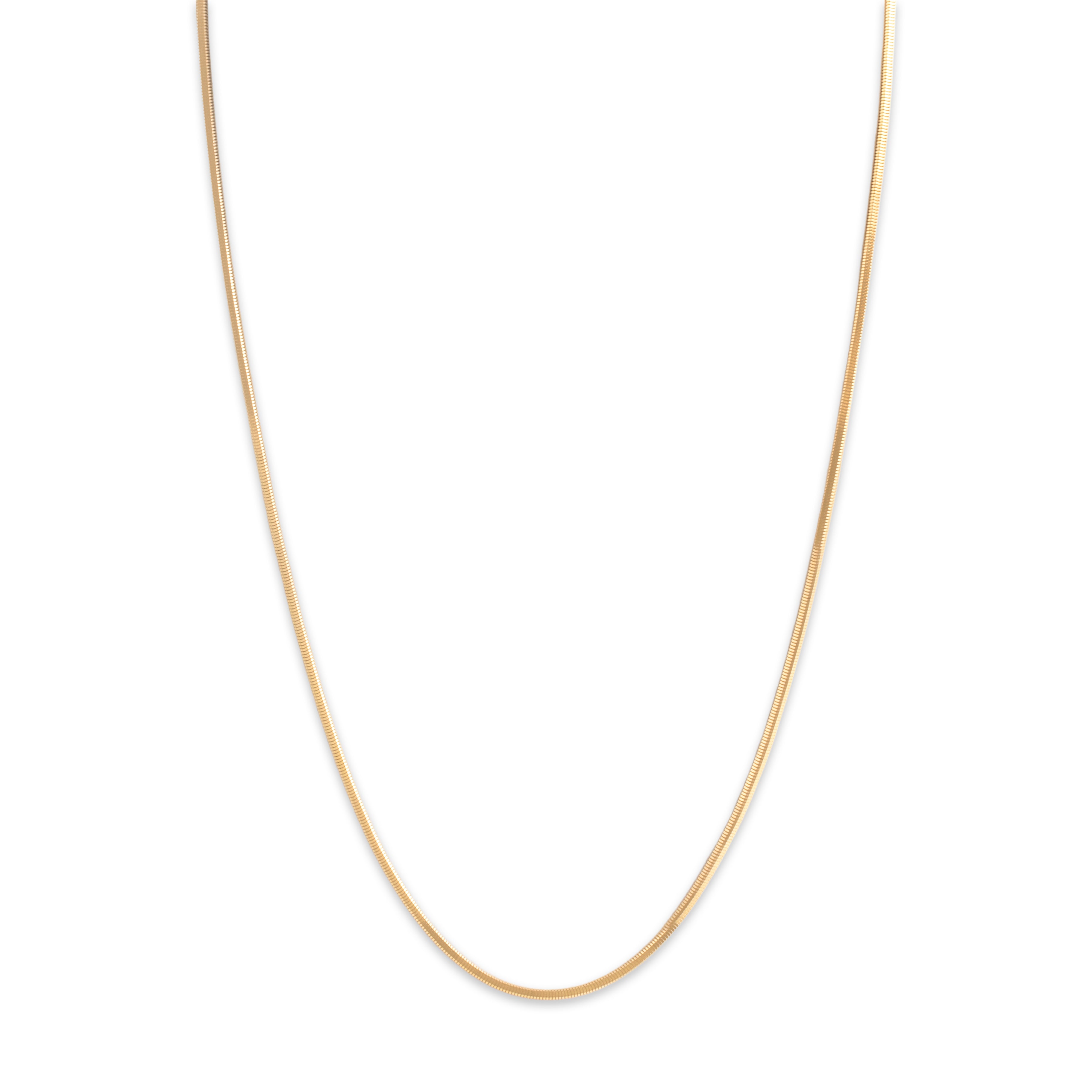Vintage Italian 14k Yellow Gold 1.5mm Sleek Square Snake Chain - detail view #1