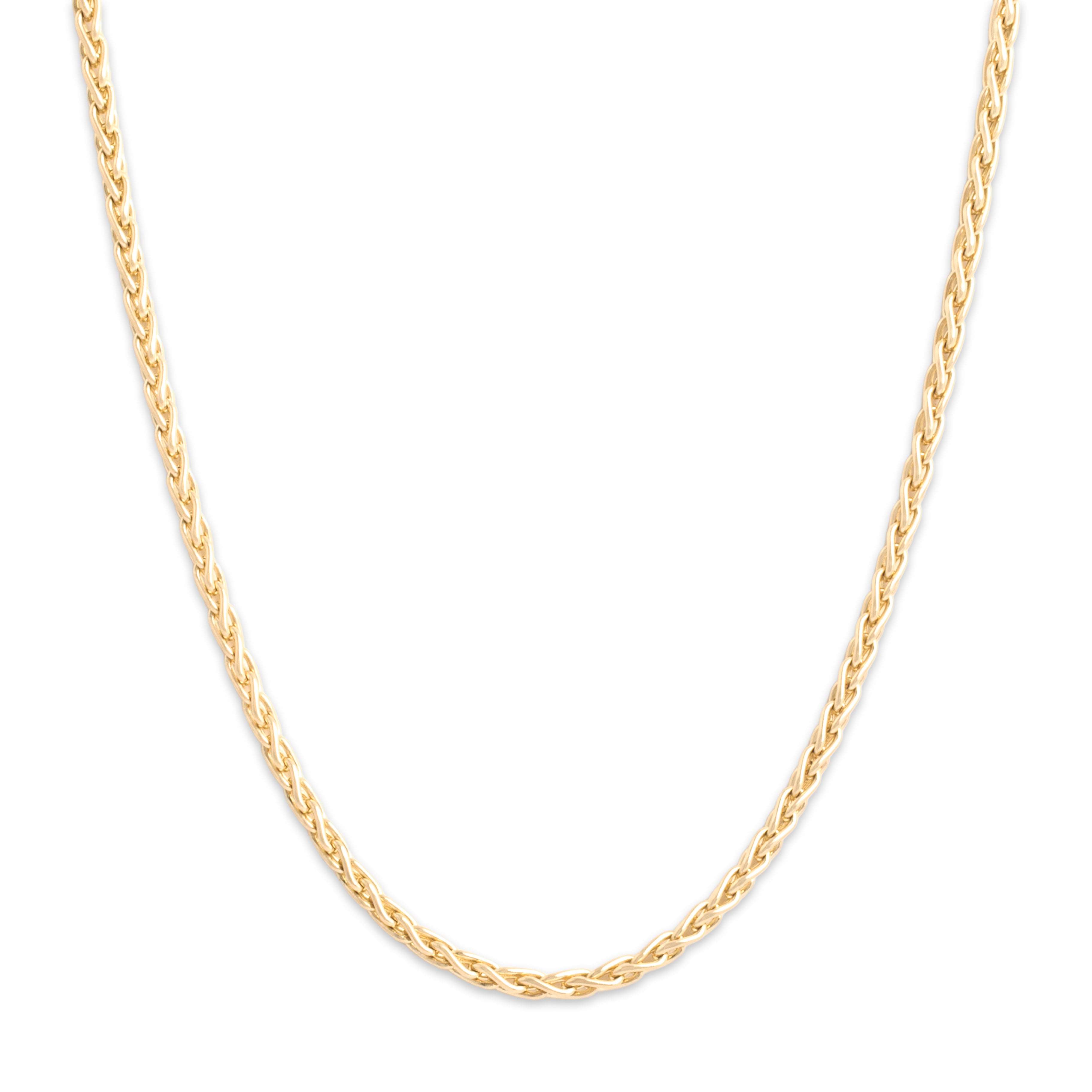 Vintage 14k Yellow Gold 2.8mm Striking Wheat Chain - Close-up view