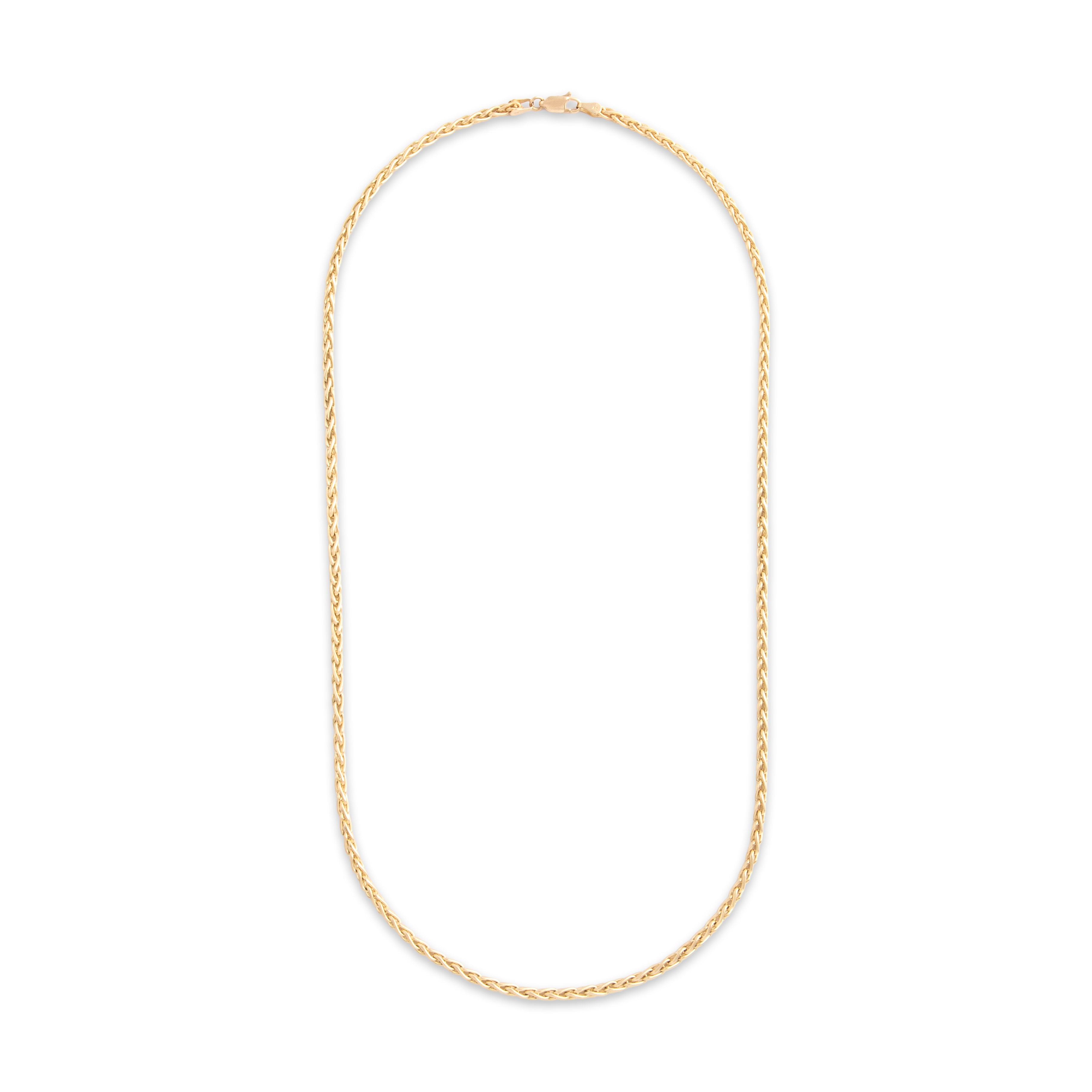 Vintage 14k Yellow Gold 2.8mm Striking Wheat Chain - Overall view