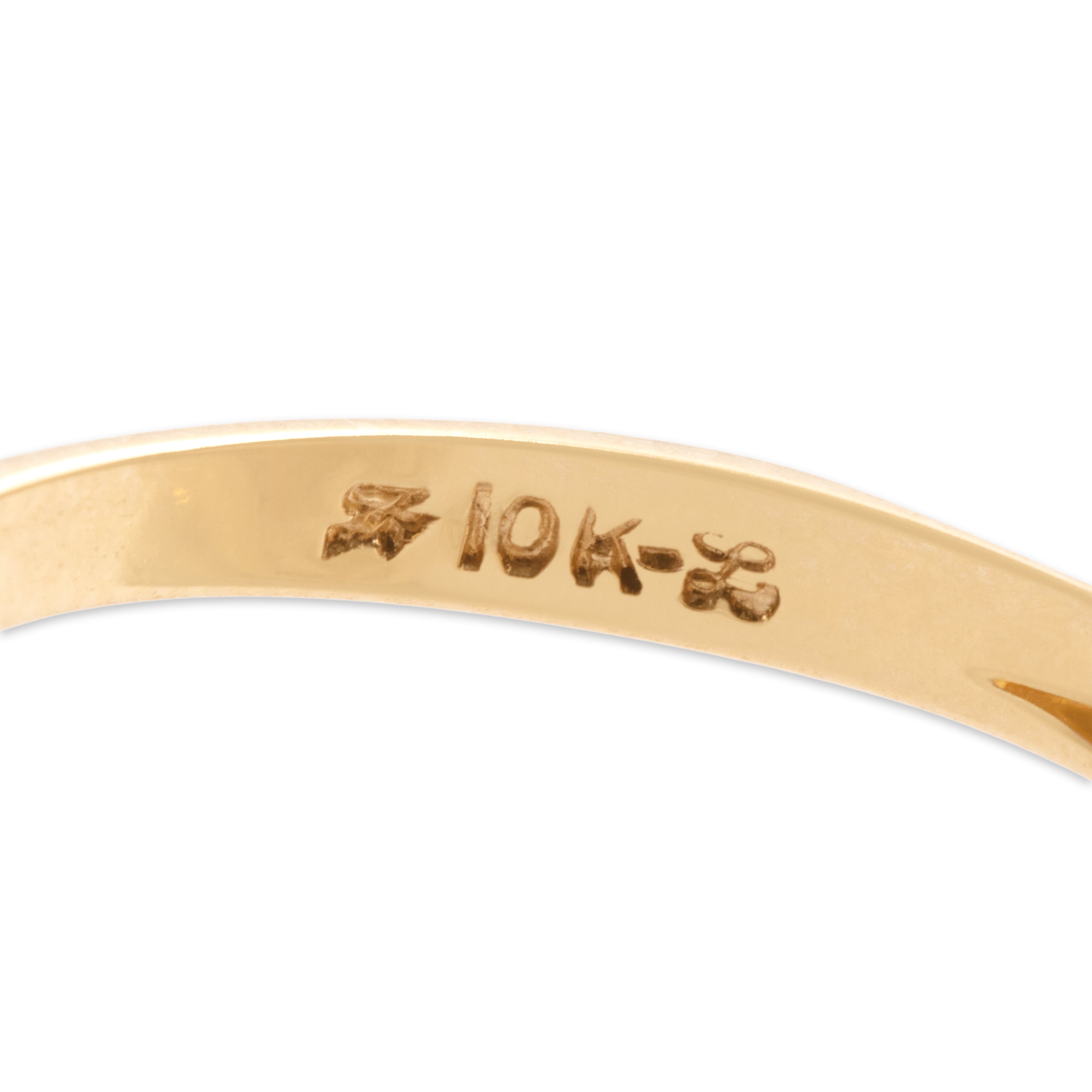 Vintage 10k Yellow Gold Old Mine Cut Diamond Pearl Mysterious Grasping Hand Ring - Hallmark view