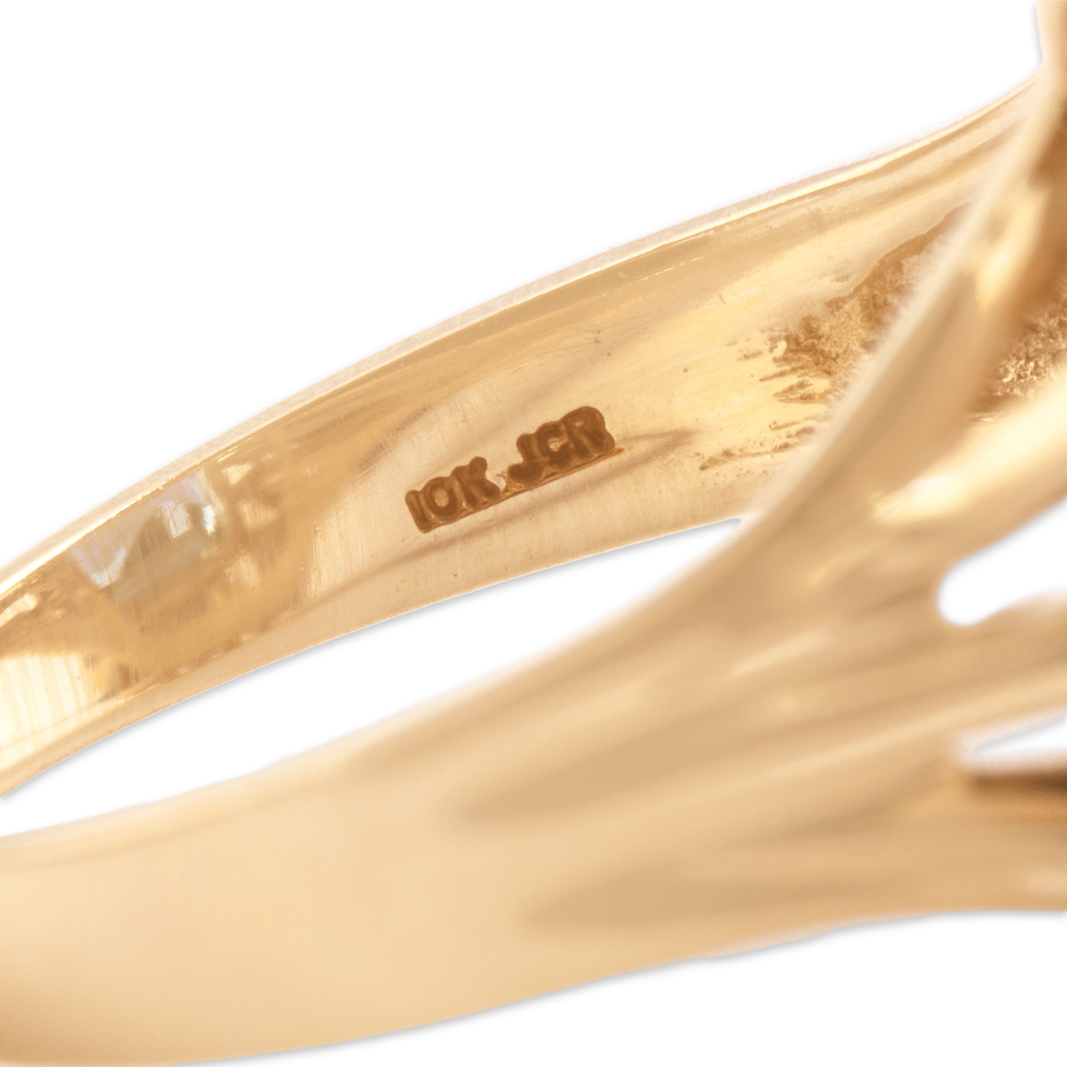 Vintage 10k Yellow Gold 11.84ct Blue Topaz Solitaire Cocktail Ring - Hallmark view