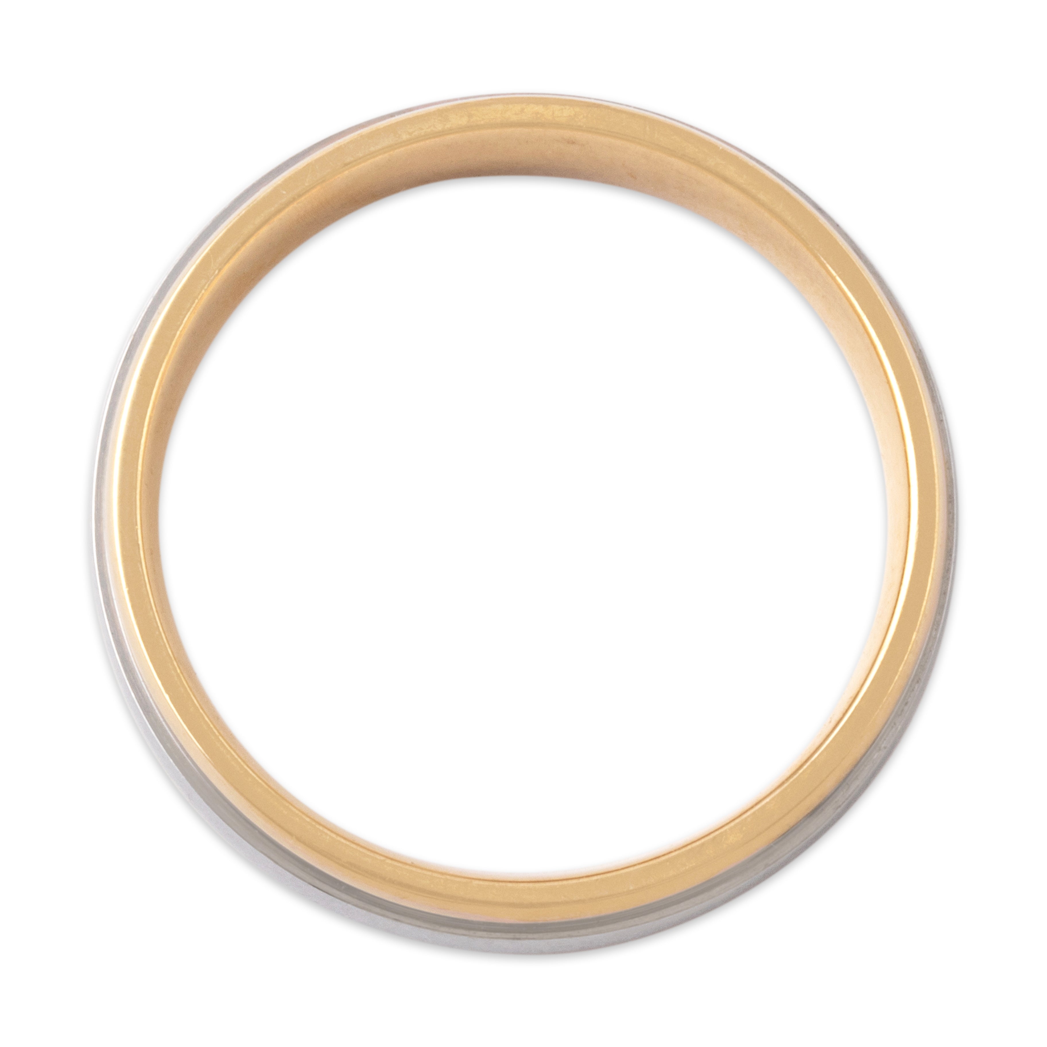 Vintage Heavy 18k Yellow Gold & Platinum Classic Band Ring - detail view #1