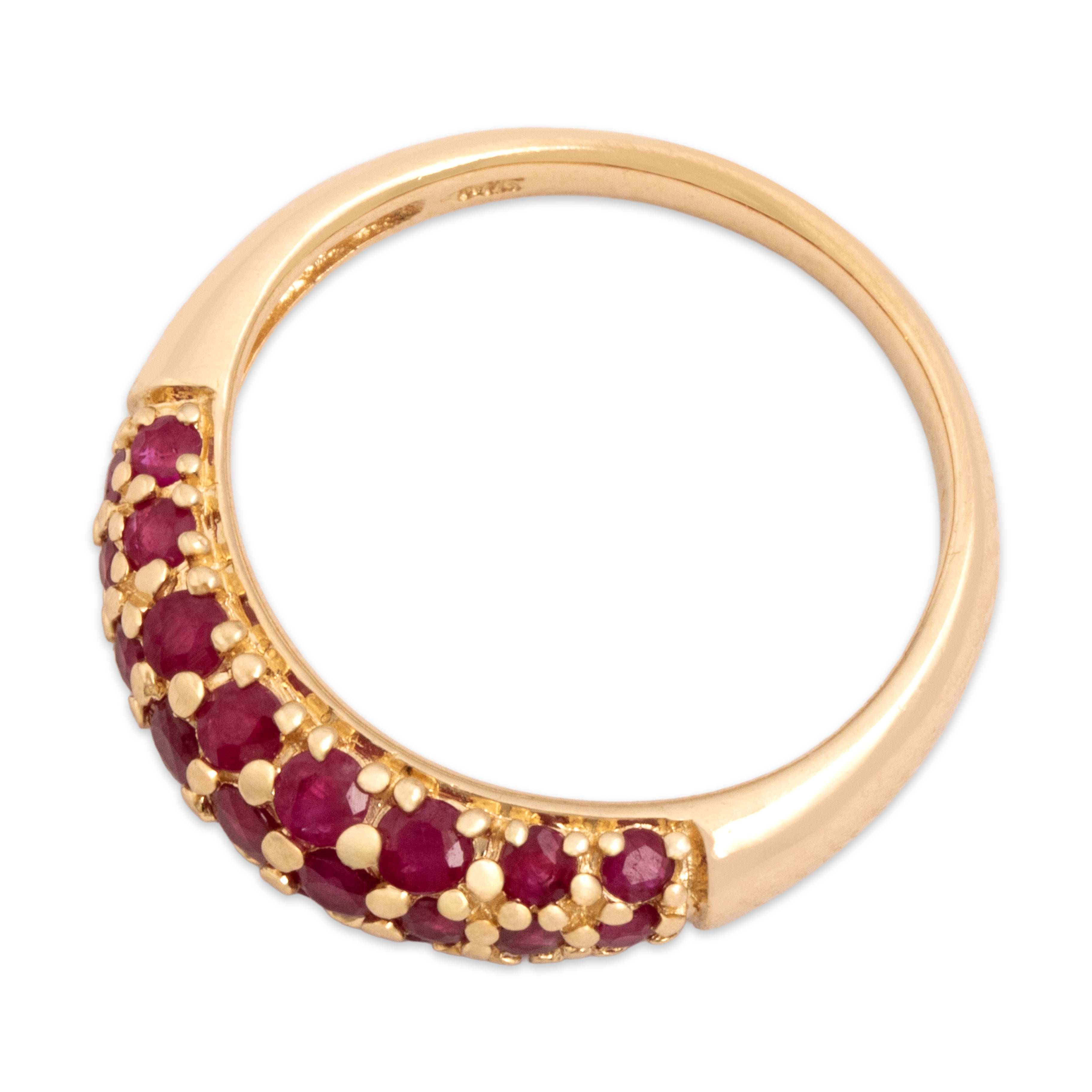 Vintage 14k Yellow Gold [Custom Carat] Sleek Pavã© Dome Band Ring - Overall view