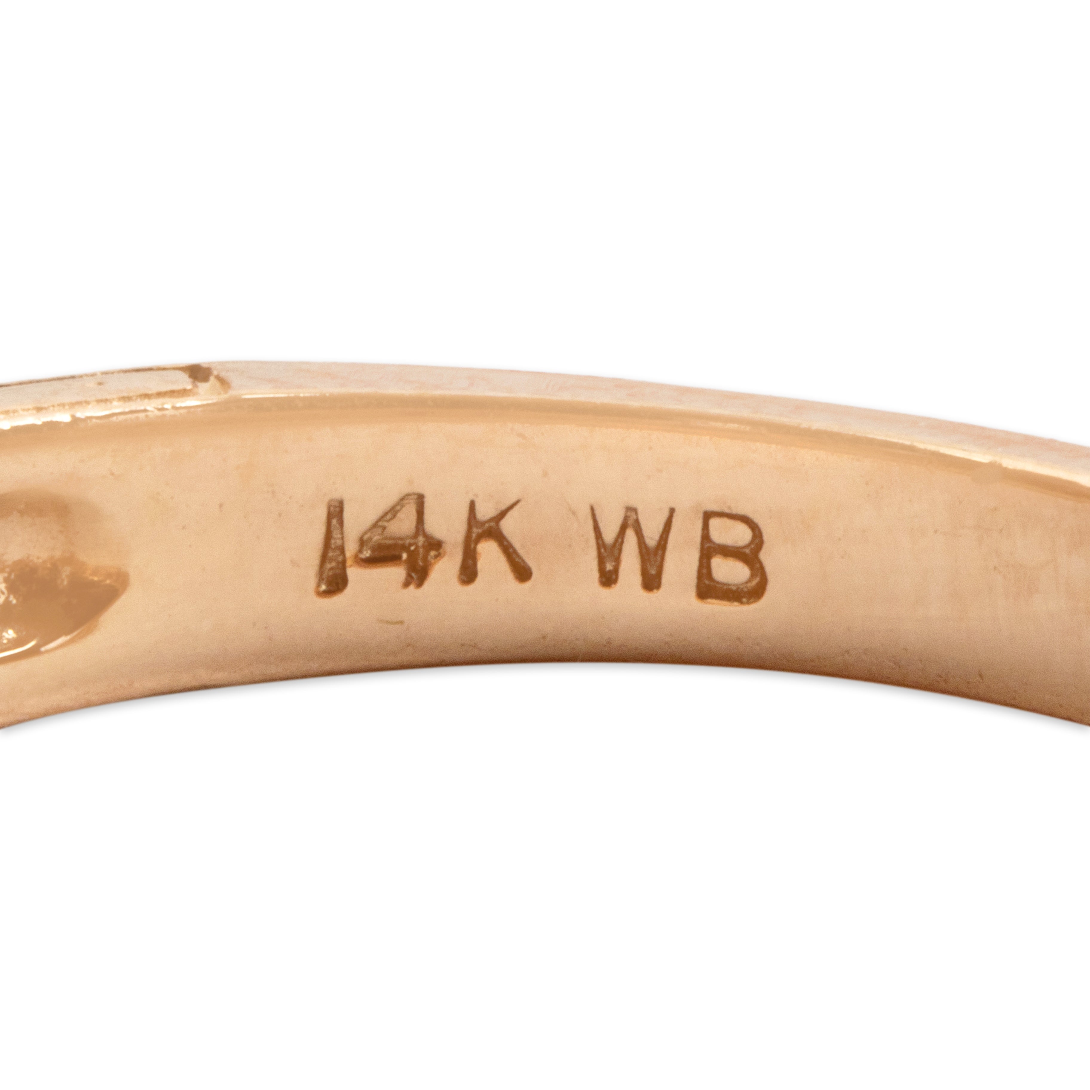Estate 14k Rose Gold Ruby Arched Floral Adorned Band Ring - Hallmark view