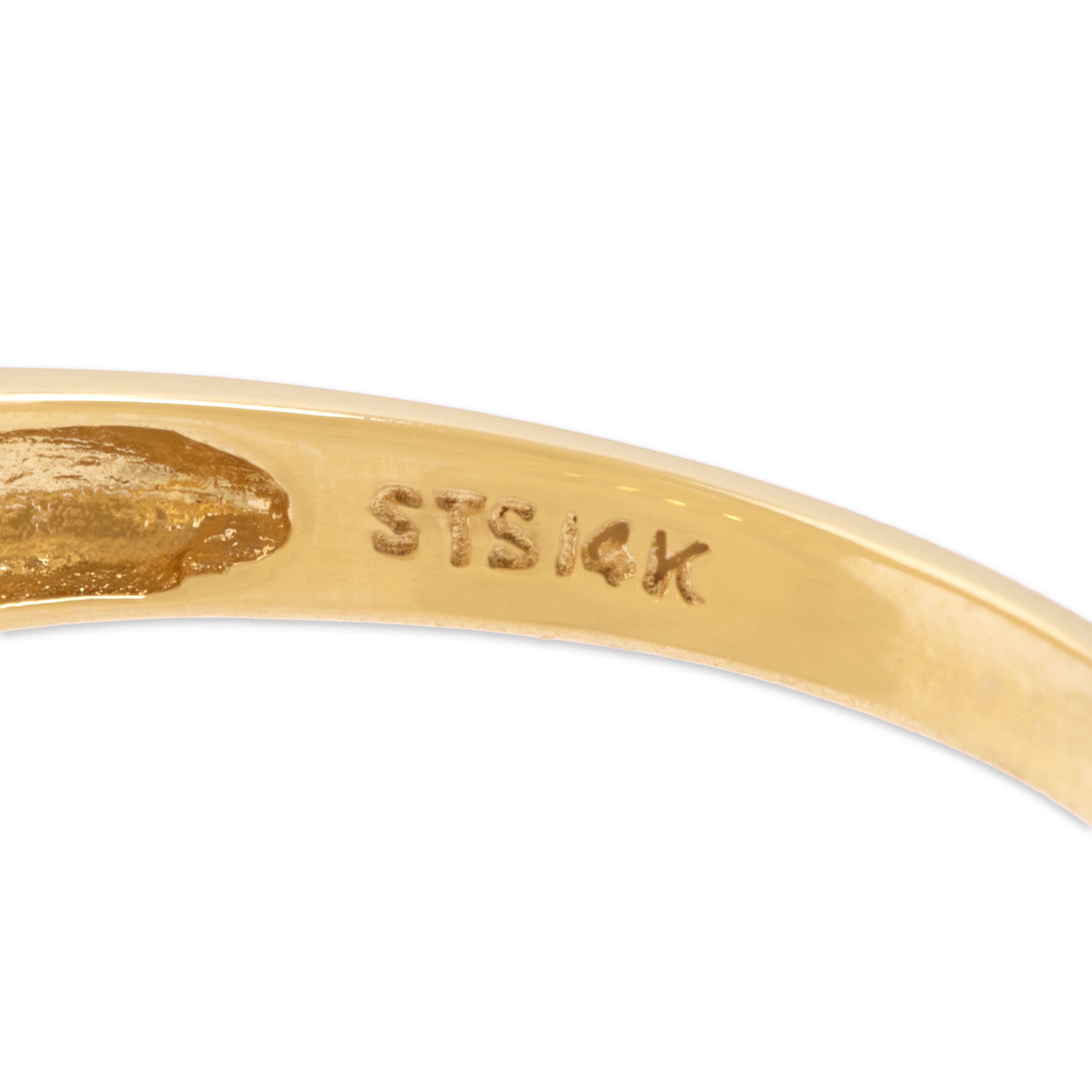 Vintage 14k Yellow Gold 1.0cttw Palmeira Honey Citrine .96ct Yellow Jade Cheerful Sunny Halo Ring - Hallmark view