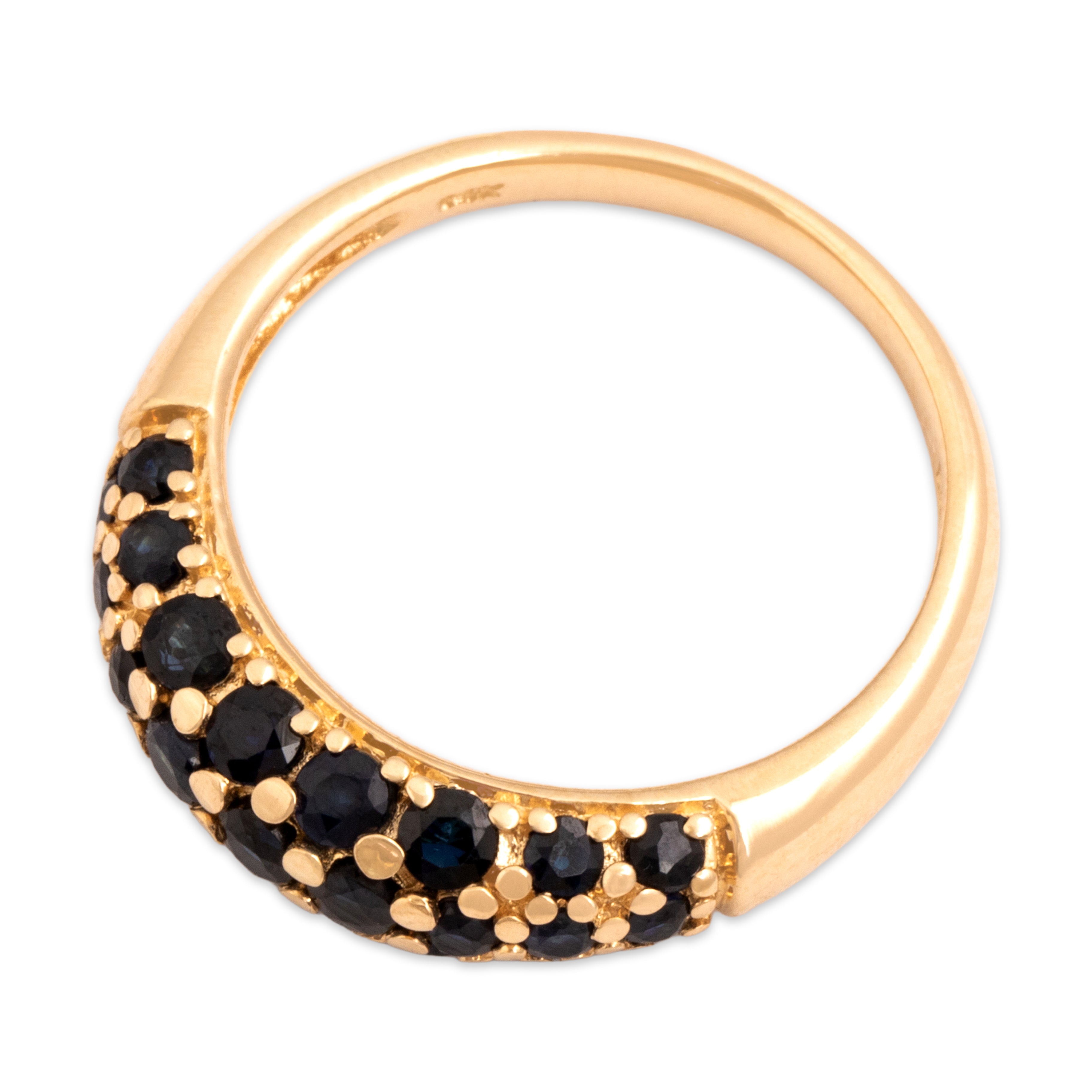 Vintage 14k Yellow Gold [Custom Carat] Domed Pavã© Band Ring - Overall view
