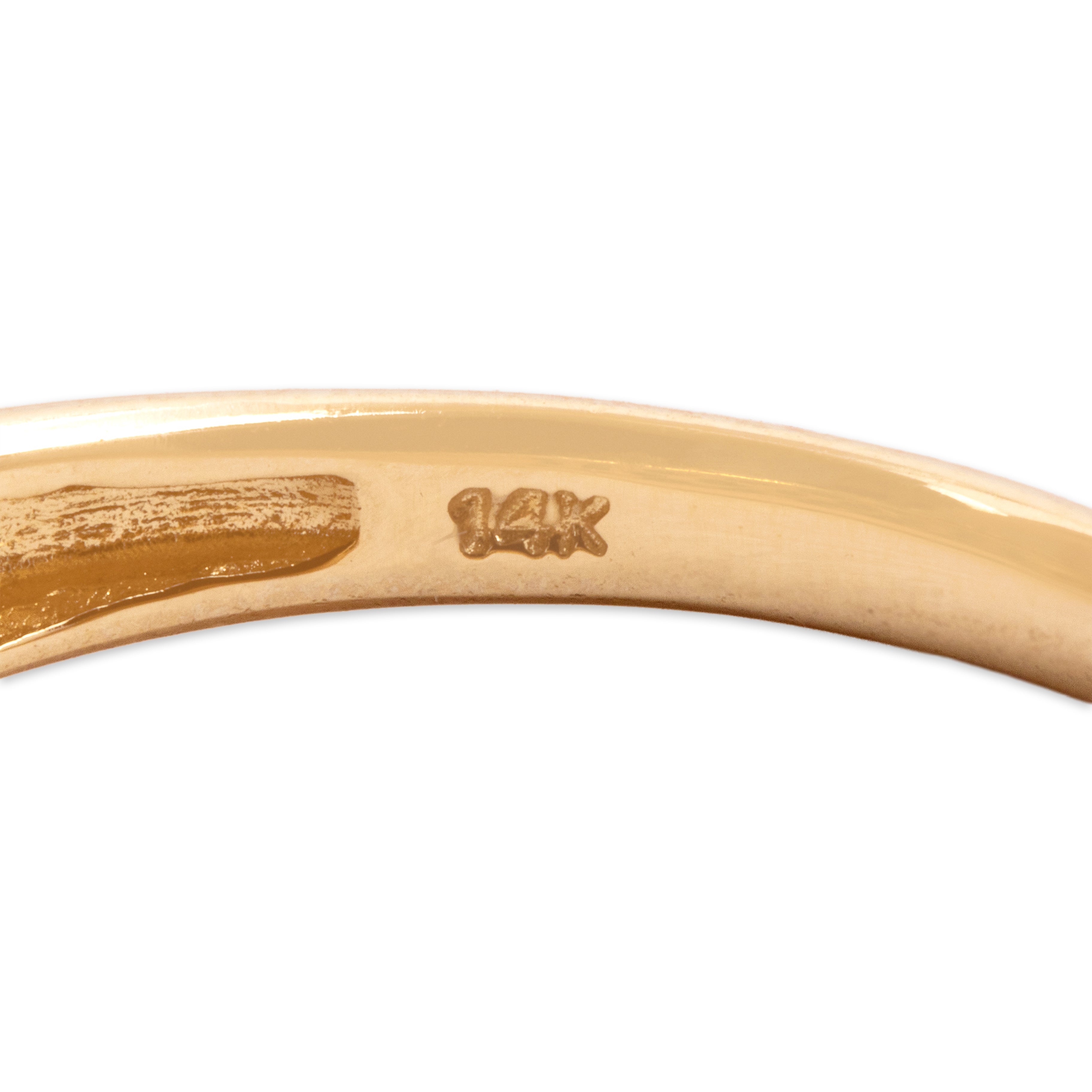 Vintage 14k Yellow Gold [Custom Carat] Domed Pavã© Band Ring - Hallmark view