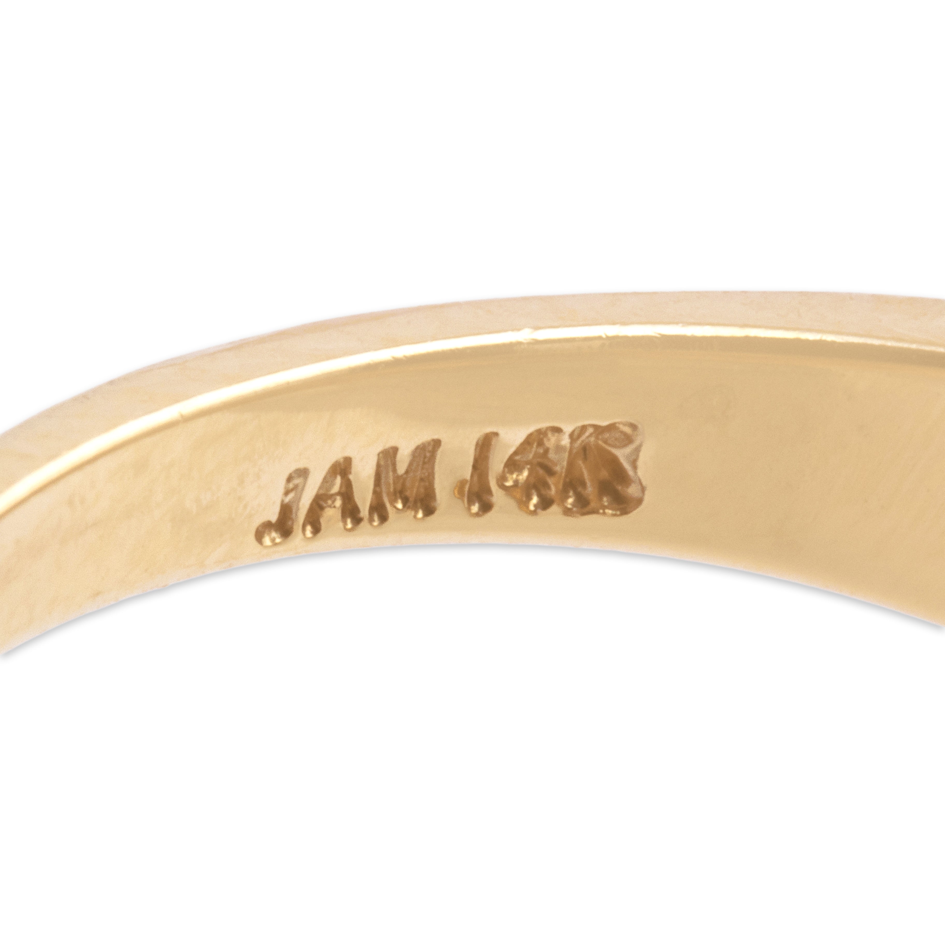 Vintage 14k Yellow Gold .84cttw Tanzanite Knot Accent Channel Bar Band Ring - Hallmark view