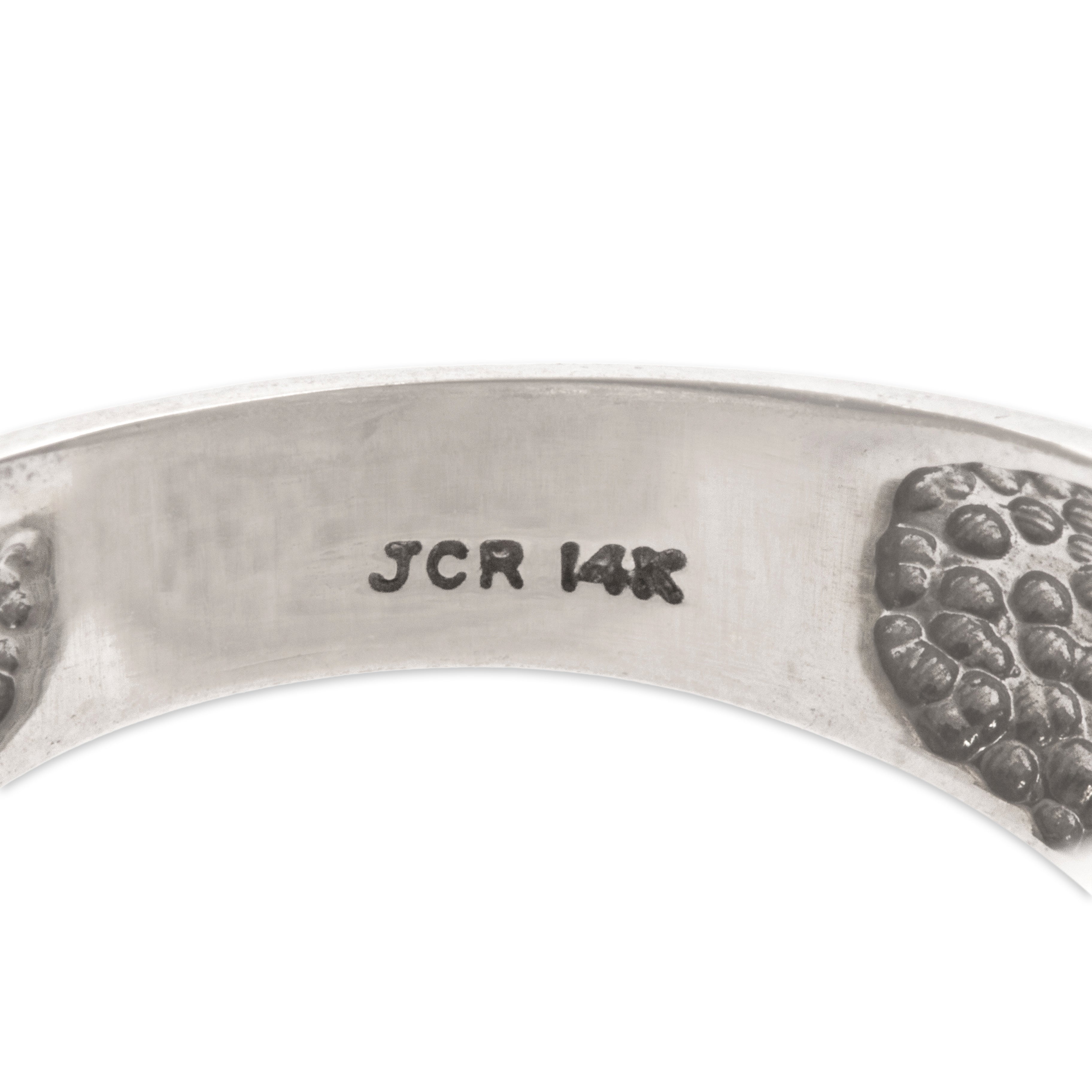 Vintage 14k White Gold White Diamond Champagne Diamond Black Diamond Wide Pavã© Swoop Band Ring - Hallmark view