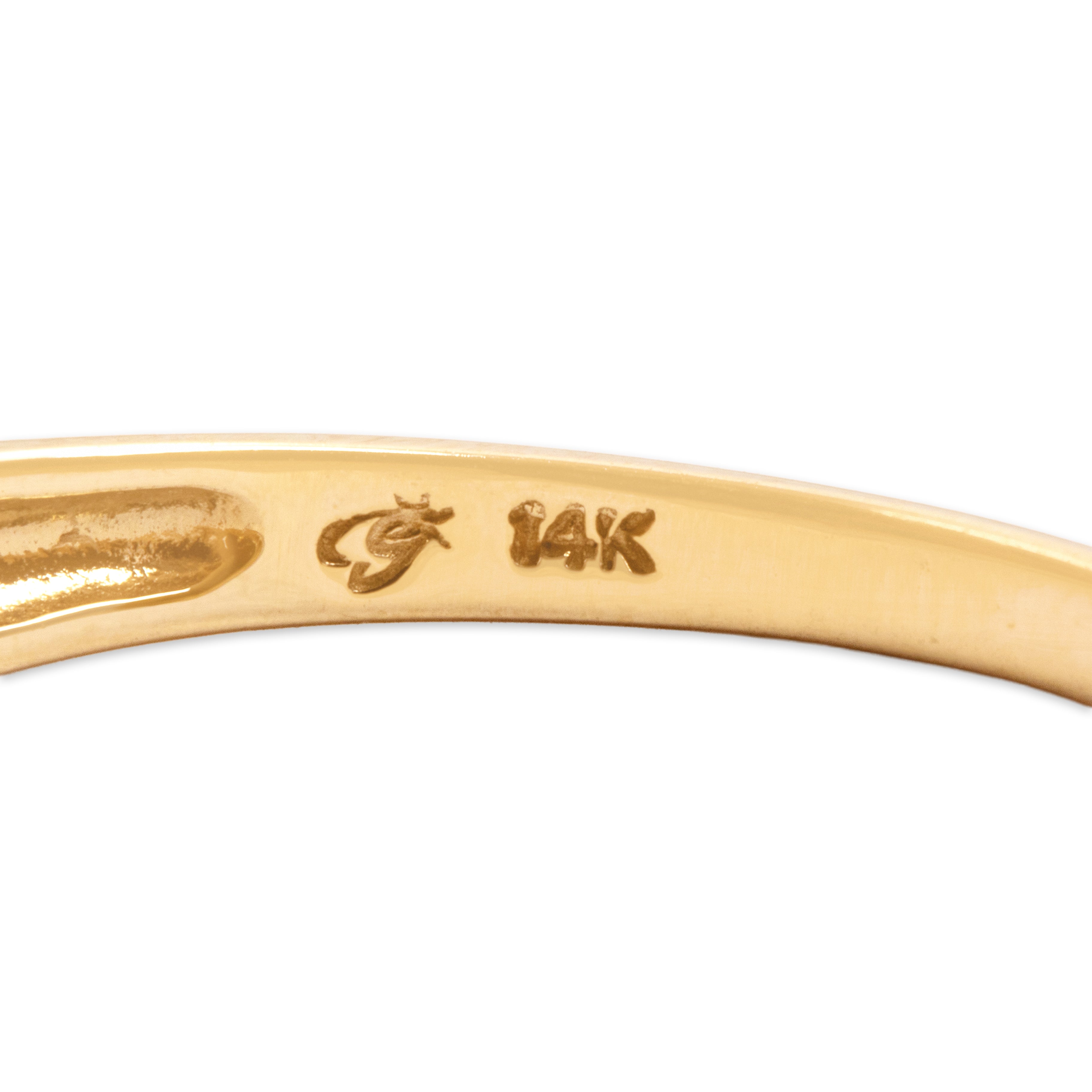 Vintage 14k Yellow Gold .86cttw Andalusite Sleek Oval Channel Shoulder Ring - Hallmark view