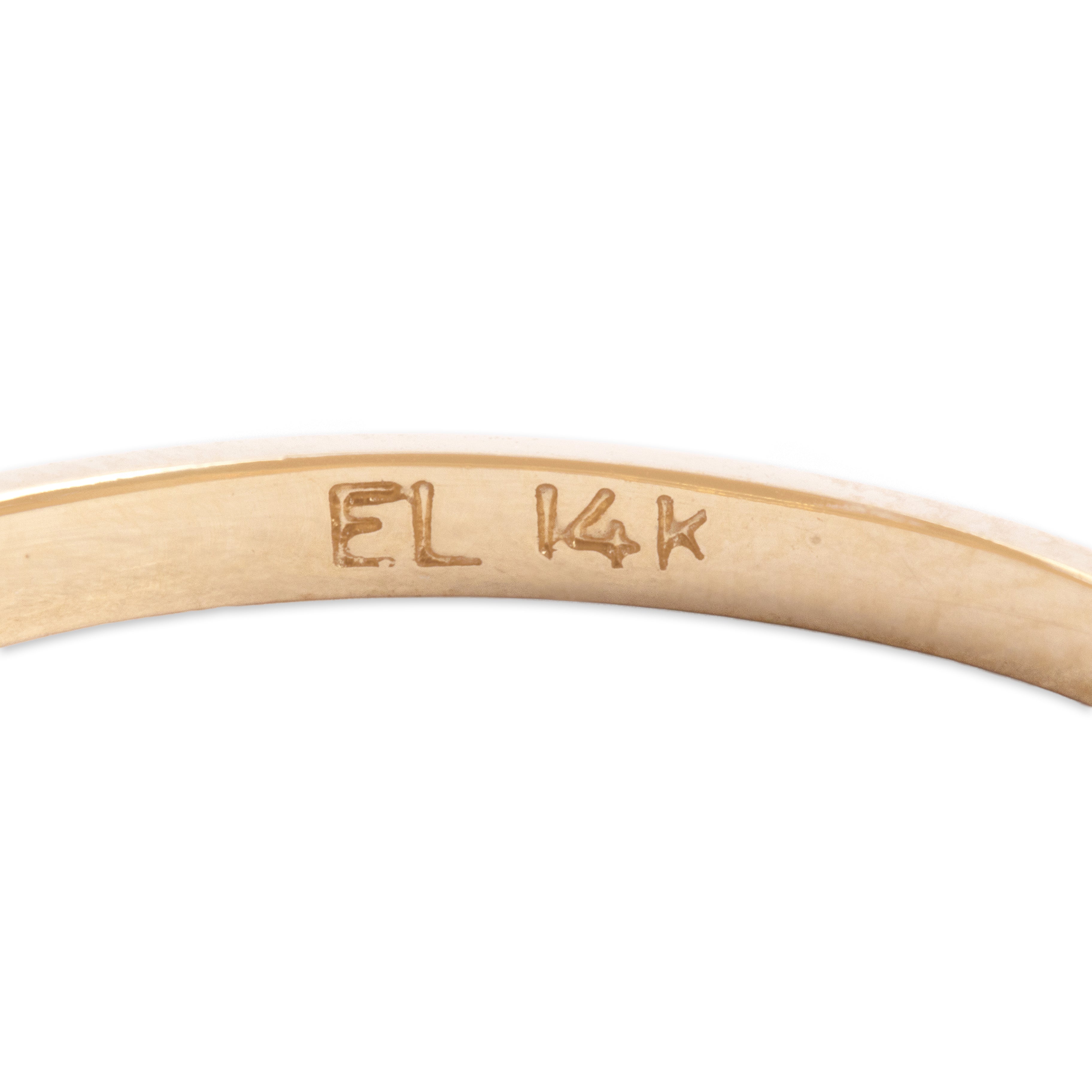 Vintage 14k Yellow Gold .77cttw Blue Sapphire East-West Oval Line Ring - Hallmark view