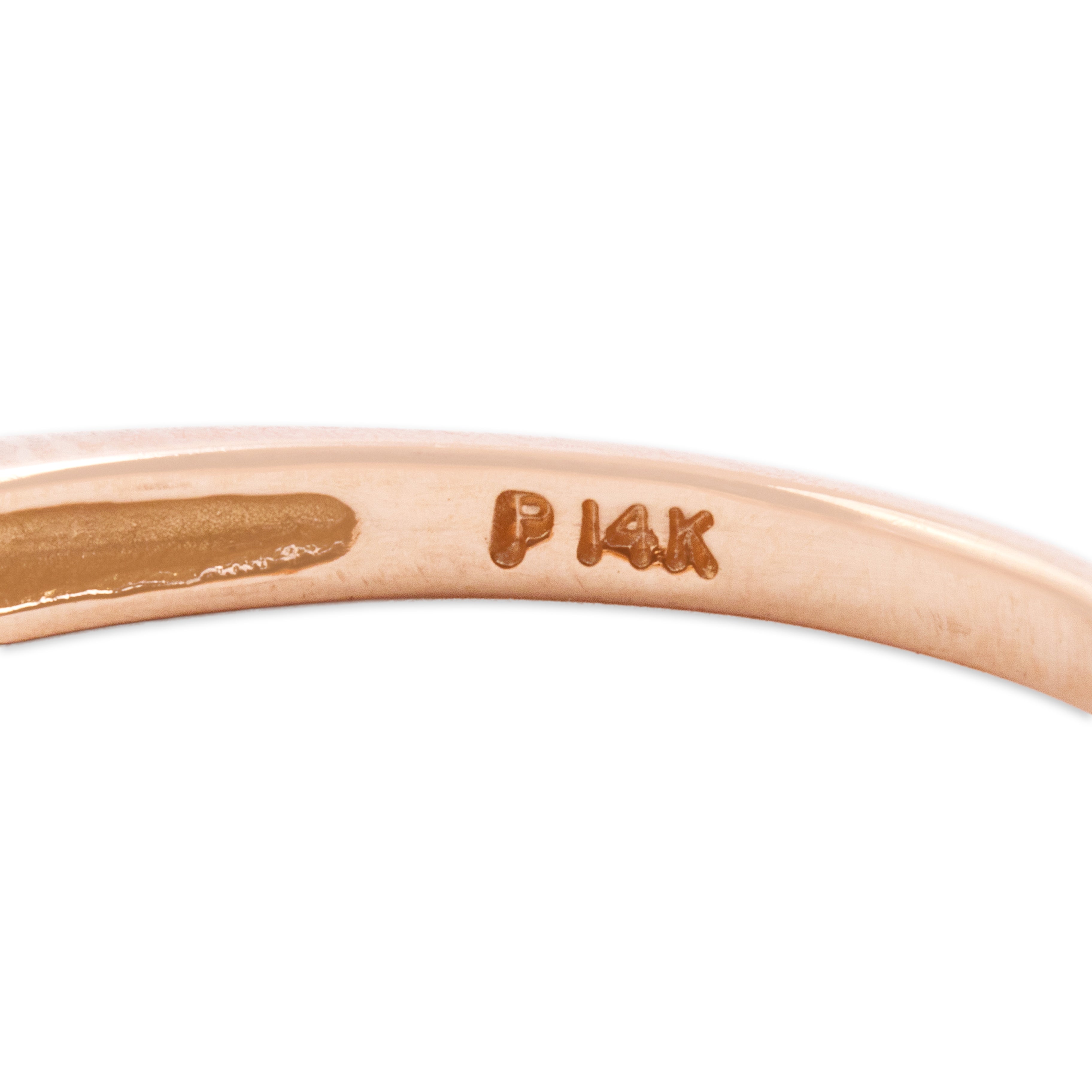 Estate 14k Rose Gold Diamond Lovely Bezel Mixed-Shape Band Ring - Hallmark view