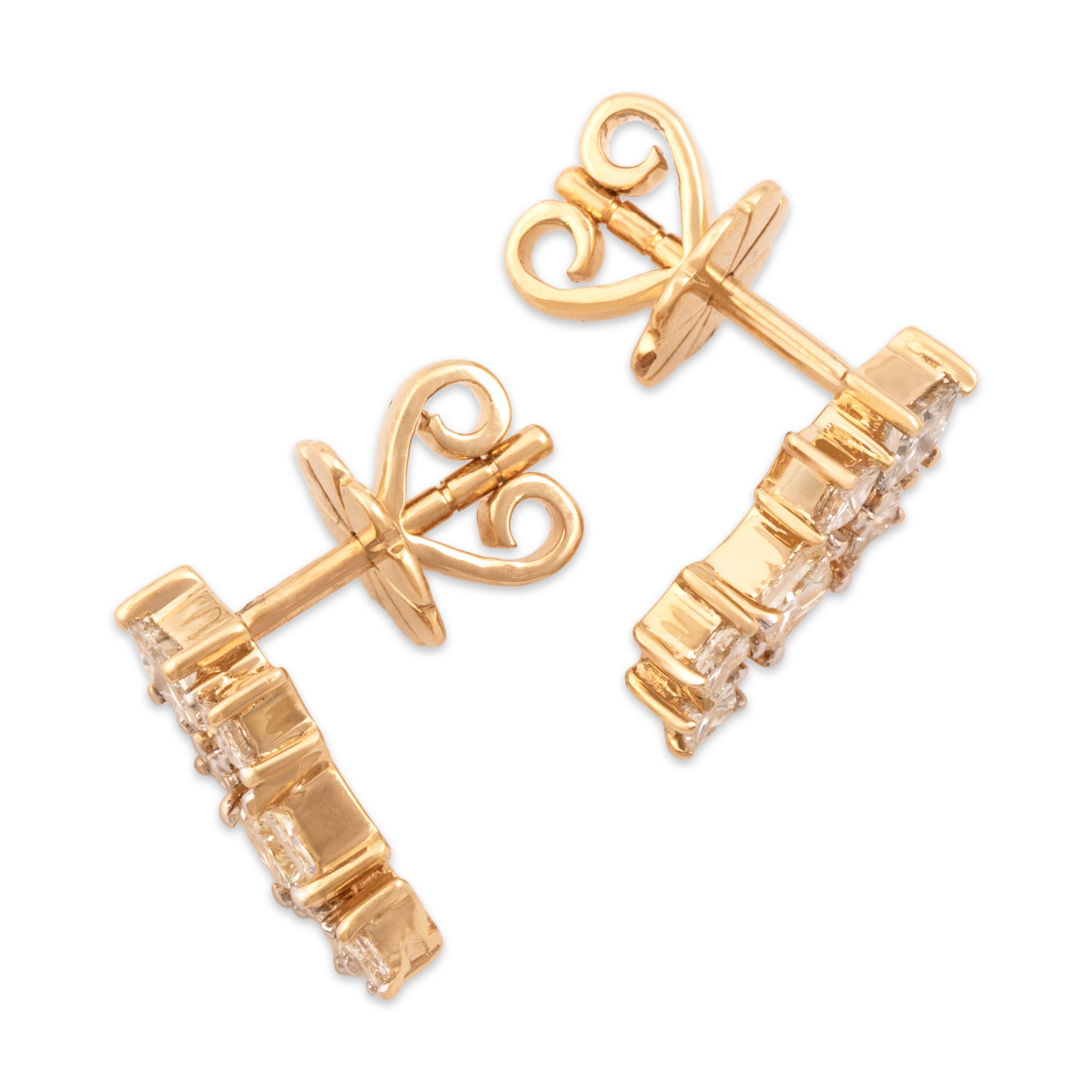 Estate 14k Yellow Gold .56cttw Diamond Glittering Cluster Stud Earrings