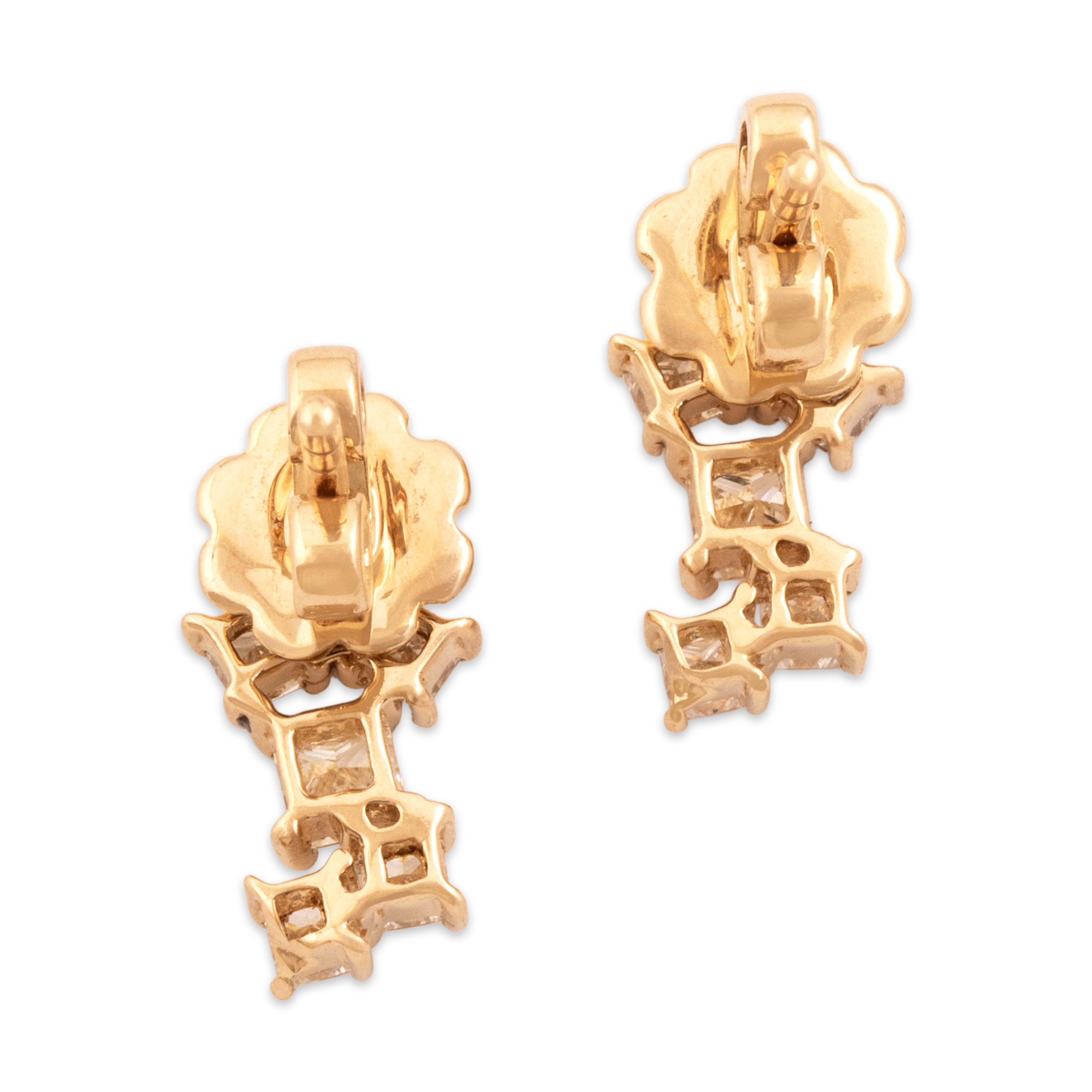 Estate 14k Yellow Gold .56cttw Diamond Glittering Cluster Stud Earrings