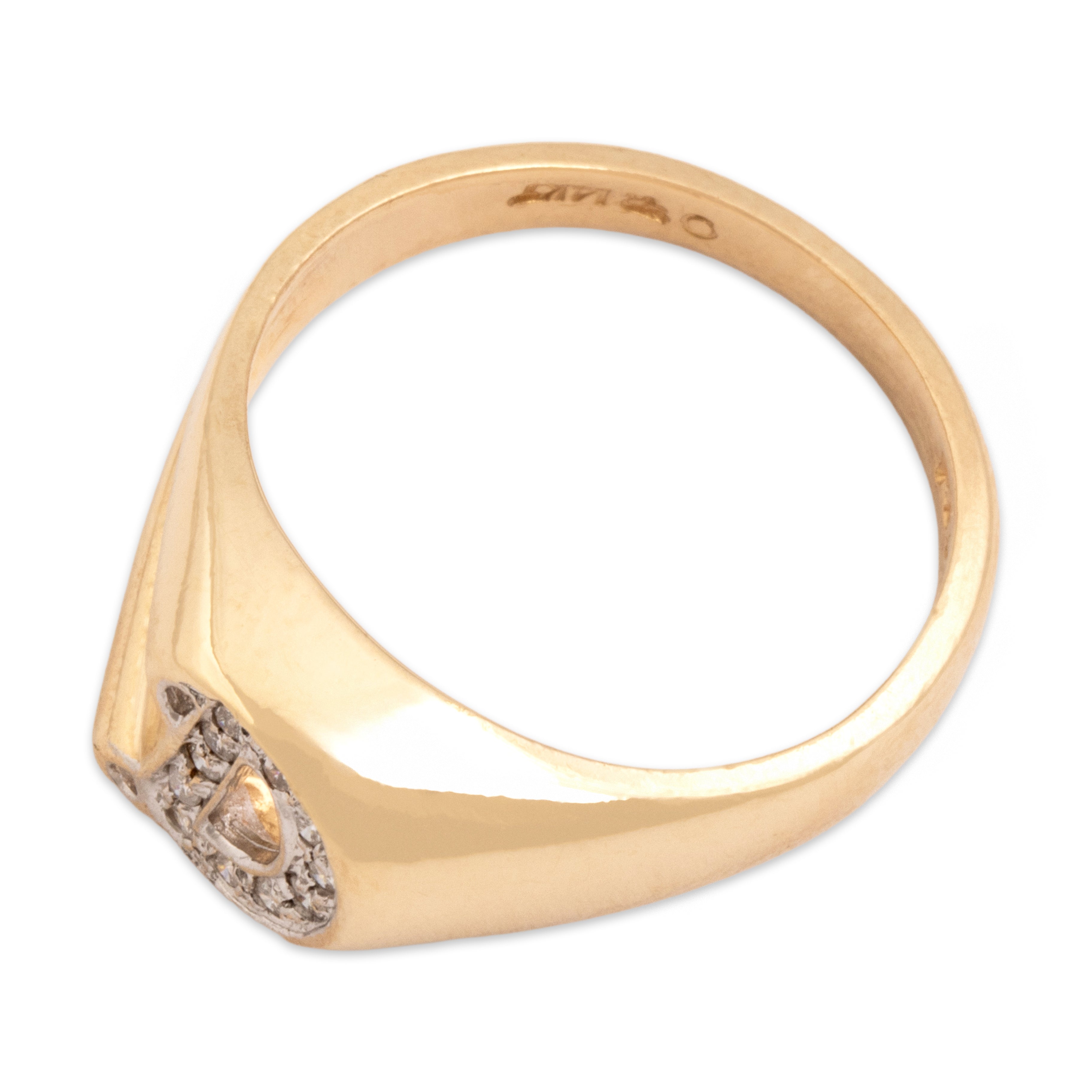 Vintage 14k Yellow Gold Diamond Striking 