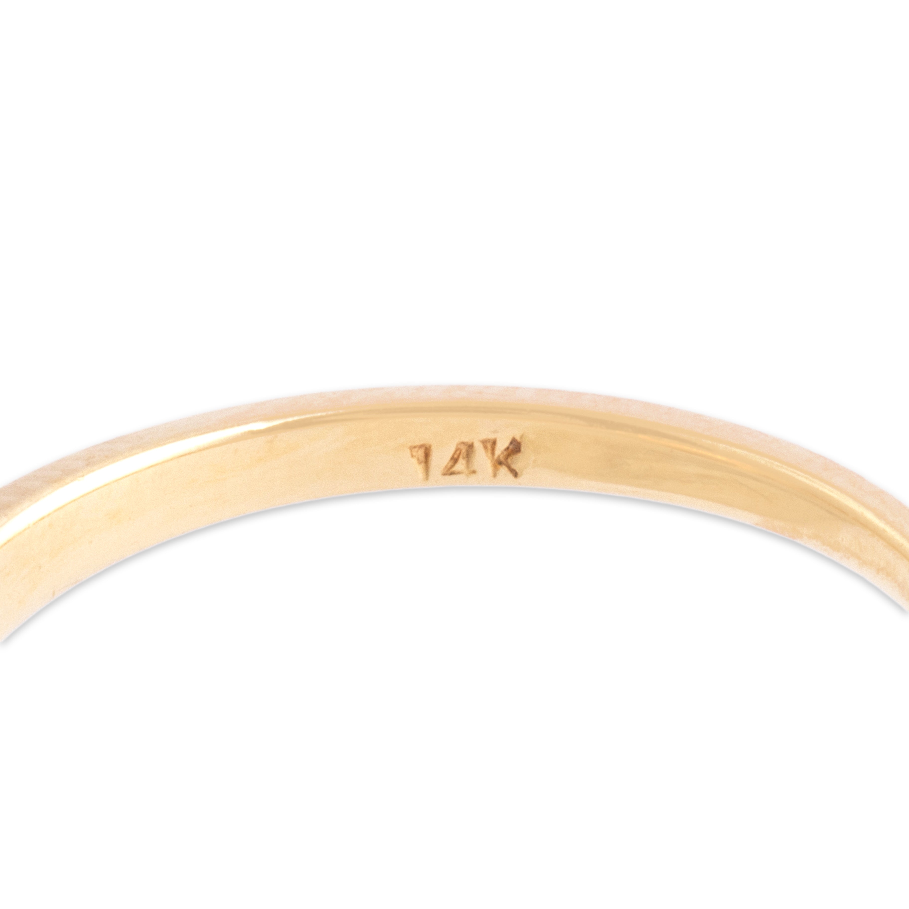 Vintage 14k Yellow Gold Diamond Chic Quatrefoil Knot Solitaire Ring - Hallmark view