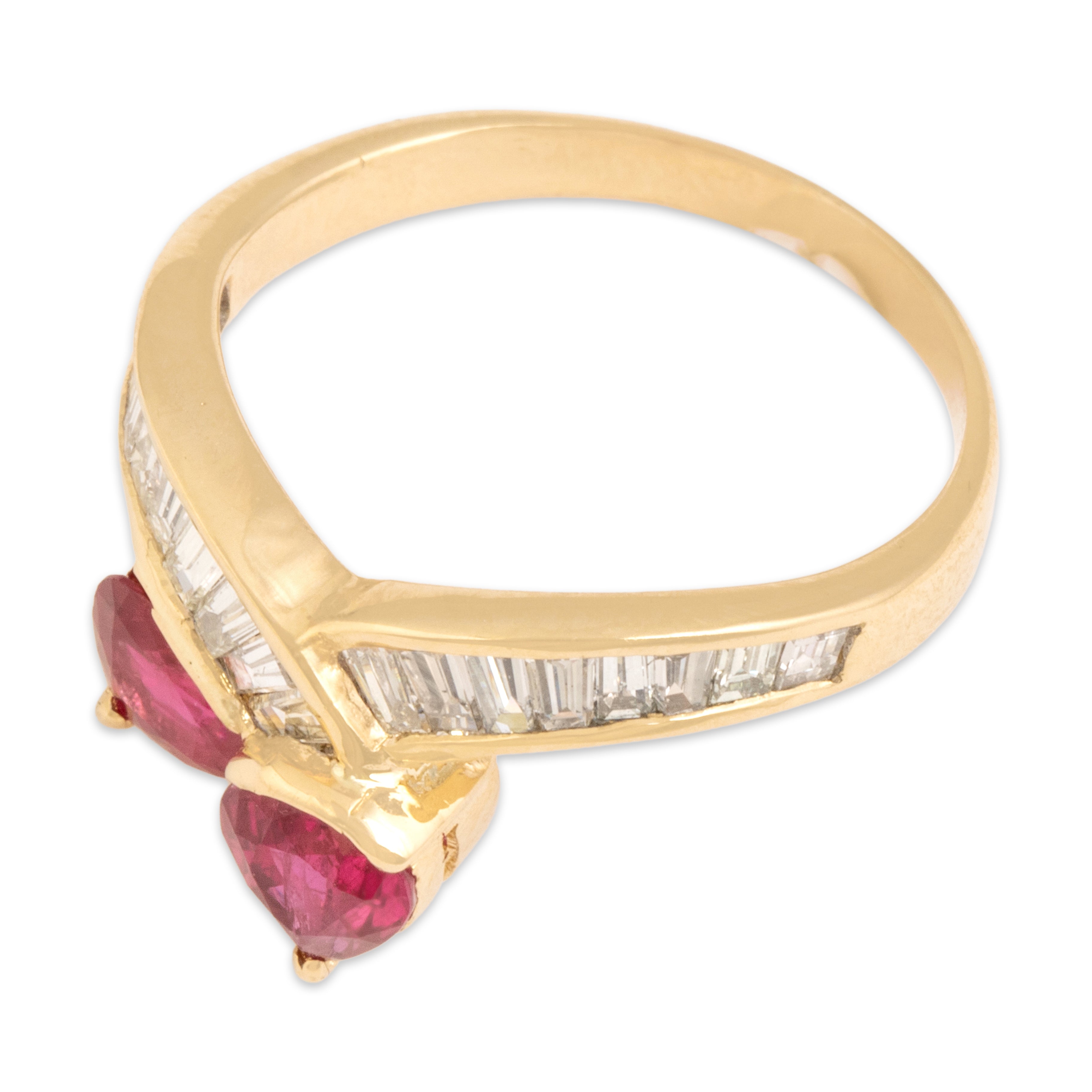 Vintage 18k Yellow Gold 1.52cttw Ruby .91cttw Diamond Channel Ring 7.50