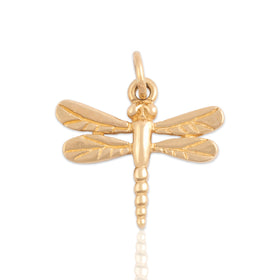 Vintage 14k Yellow Gold Whimsical Dragonfly Charm / Pendant