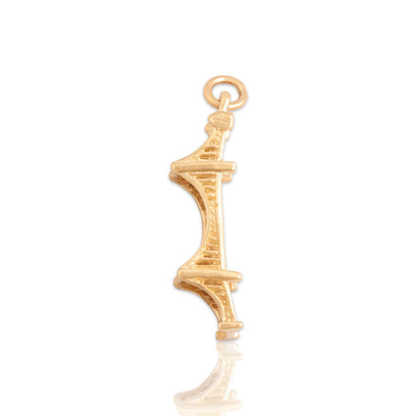 Vintage 14k Yellow Gold Dimensional Golden Gate Bridge Charm / Pendant