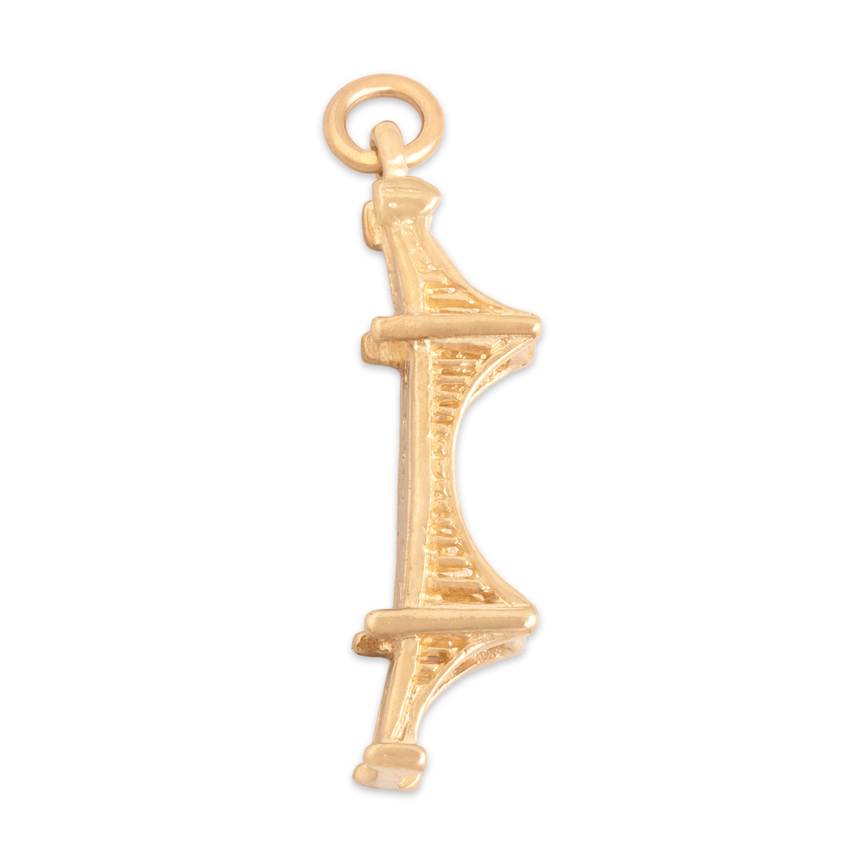 Vintage 14k Yellow Gold Dimensional Golden Gate Bridge Charm / Pendant - Overall view
