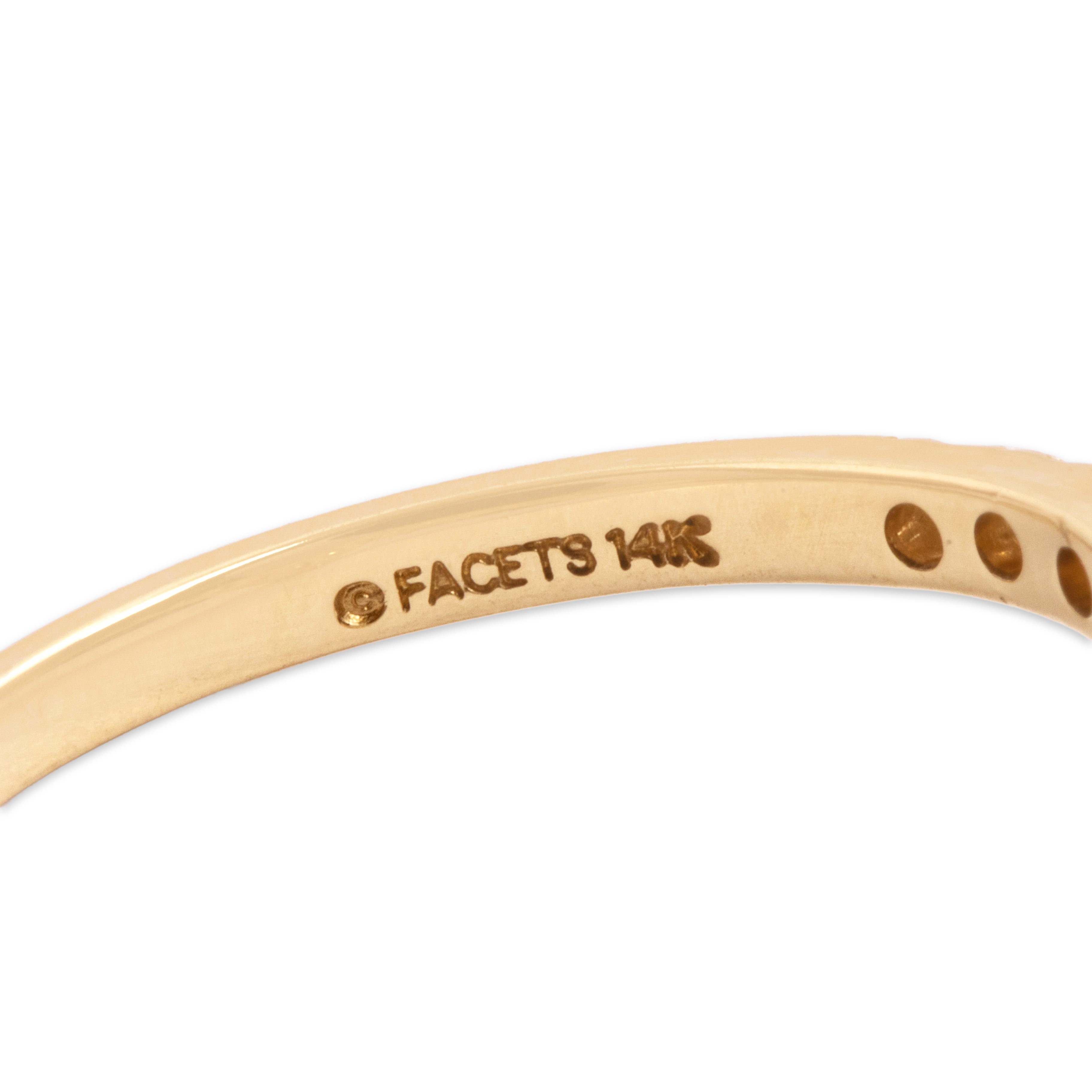 Estate 14k Yellow Gold Diamond Sparkling Curved Dip Band Ring 7.00