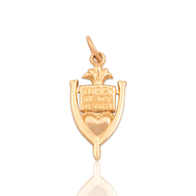 Vintage 14k Yellow Gold Knock At My Heart Charm / Pendant