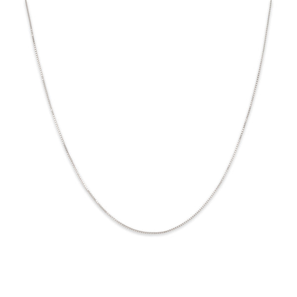Vintage Italian 14k White Gold .6mm Delicate Box Chain 20