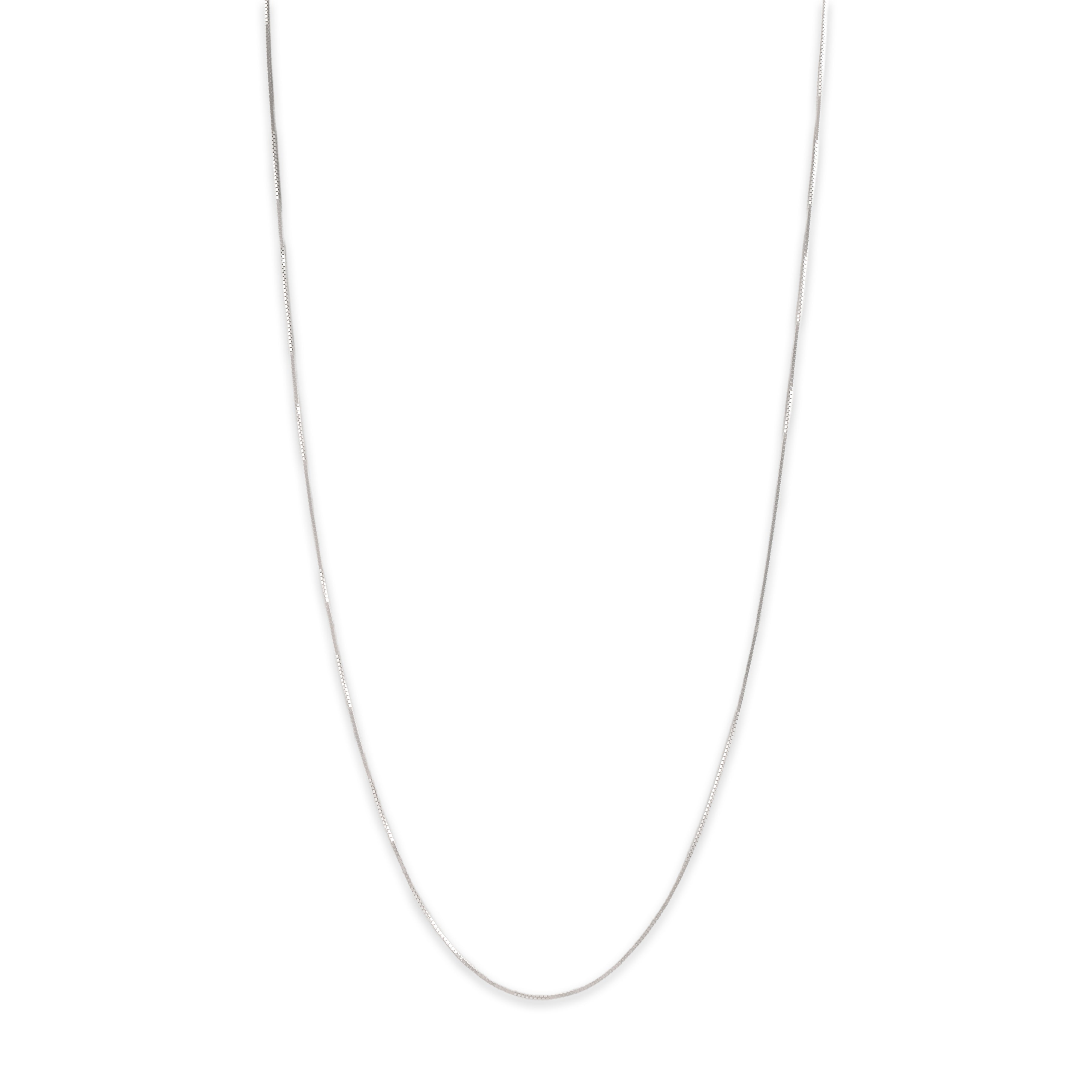 Vintage Italian 14k White Gold .6mm Delicate Box Chain - detail view #1