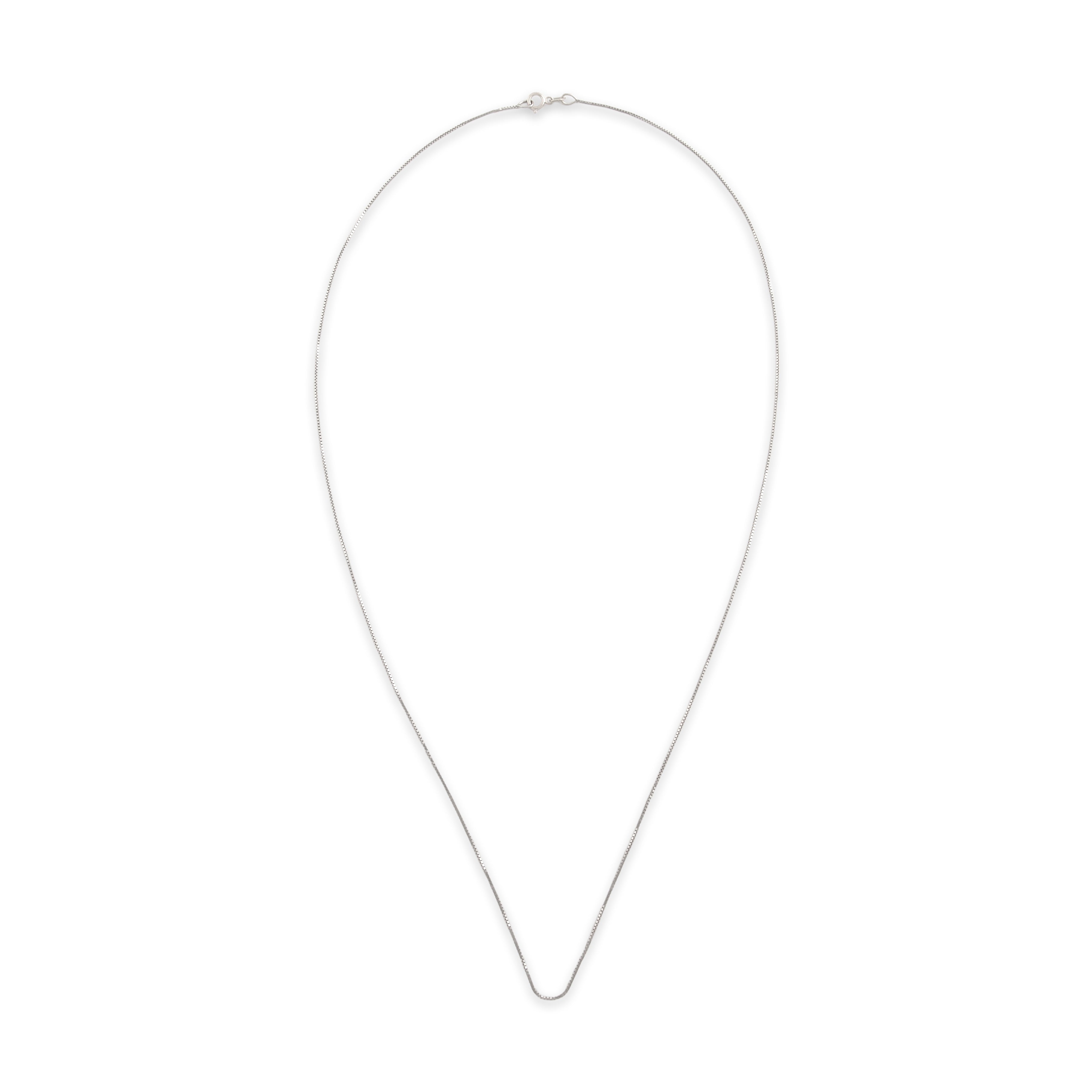 Vintage Italian 14k White Gold .6mm Delicate Box Chain - Overall view