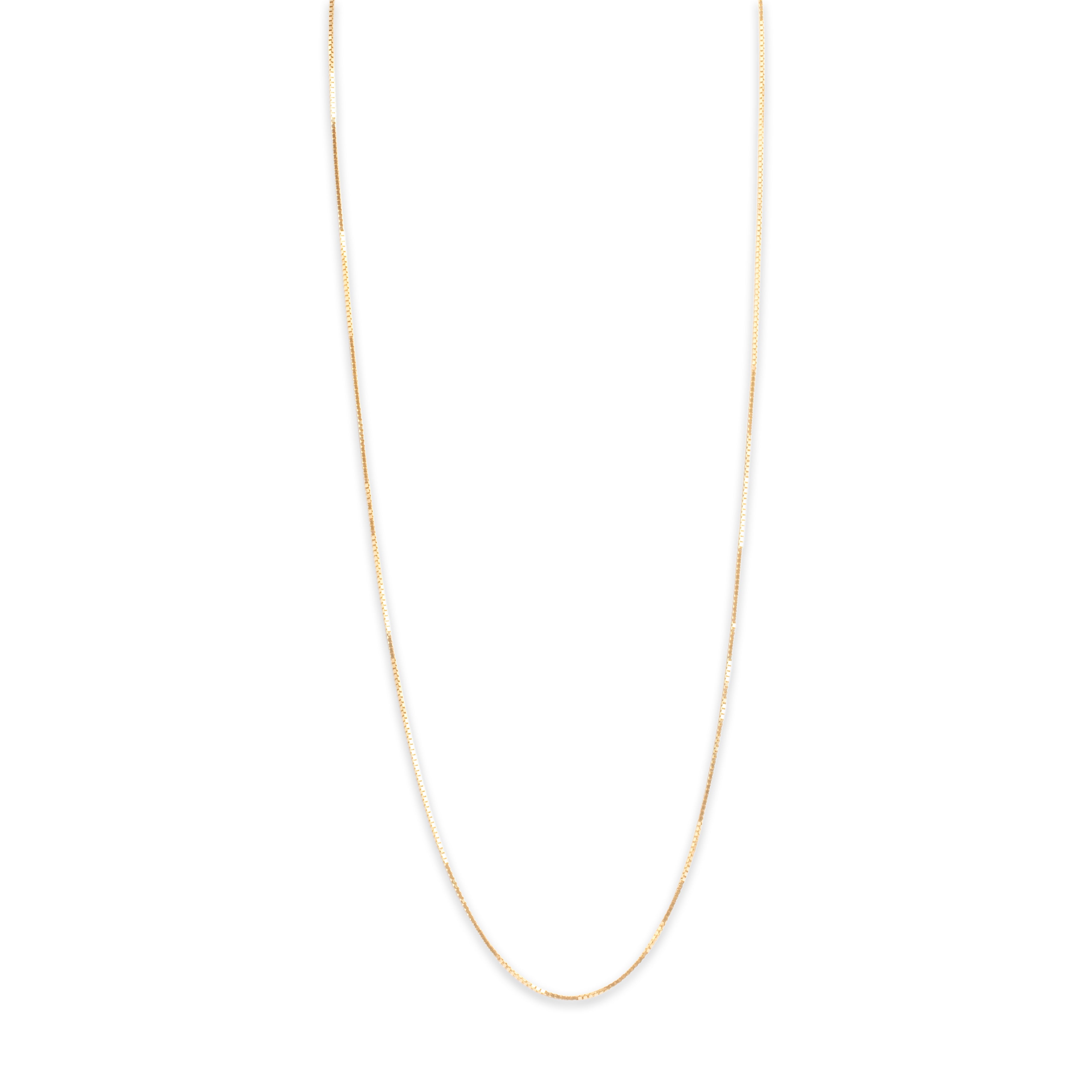 Vintage Italian 14k Yellow Gold 1mm Sleek Long Box Chain - detail view #1