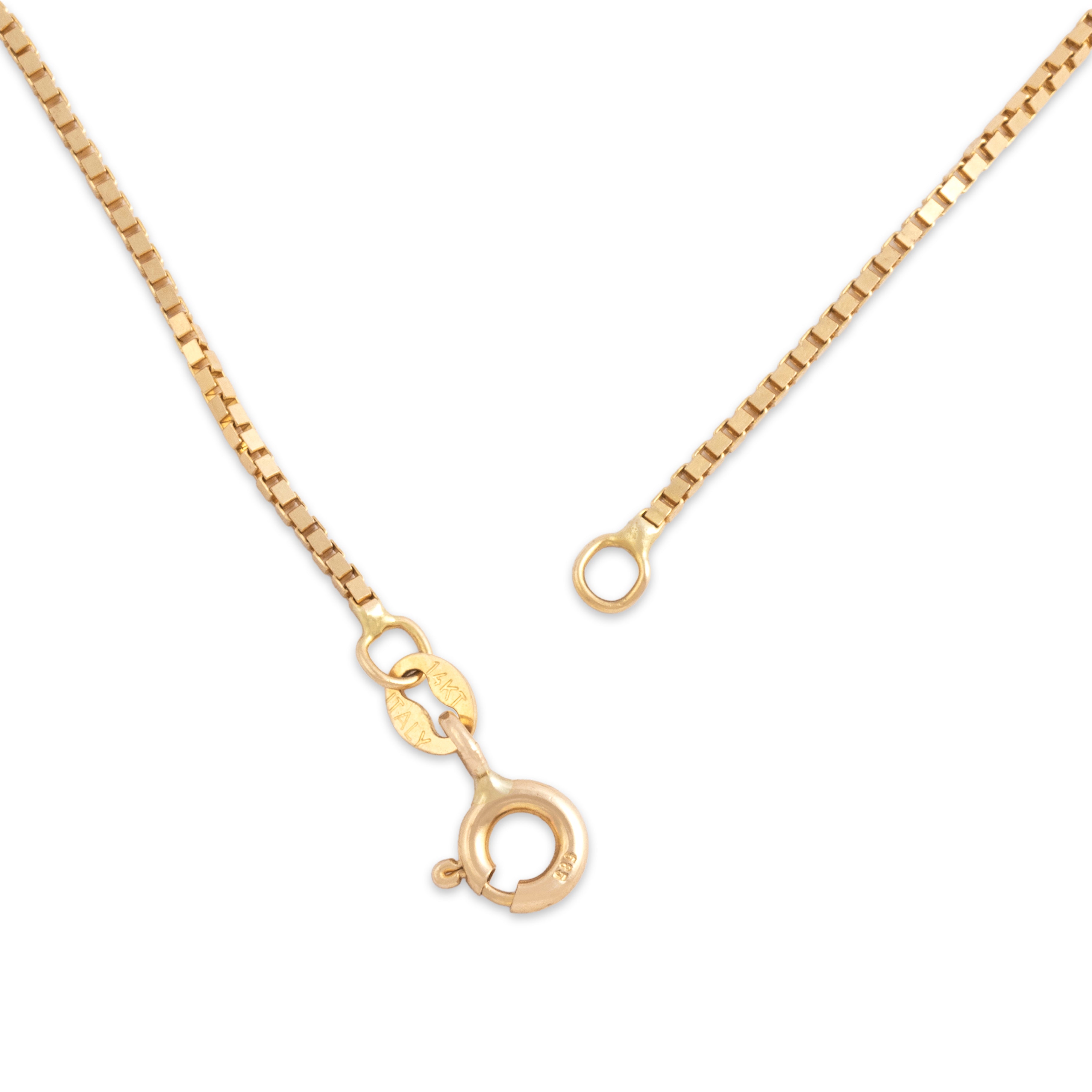 Vintage Italian 14k Yellow Gold 1mm Sleek Long Box Chain - clasp view