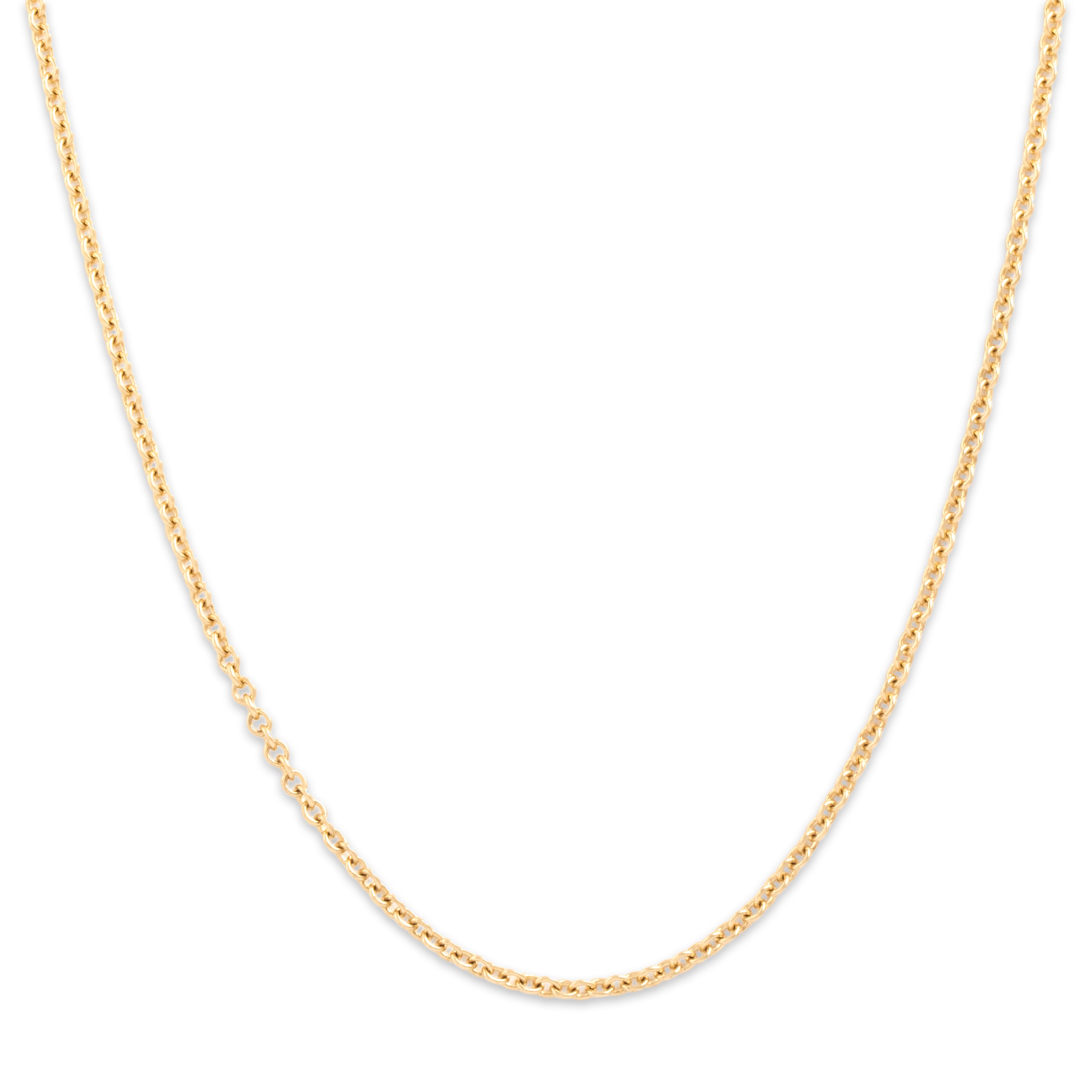 Vintage 14k Yellow Gold 2.1mm Round Cable Chain - Close-up view