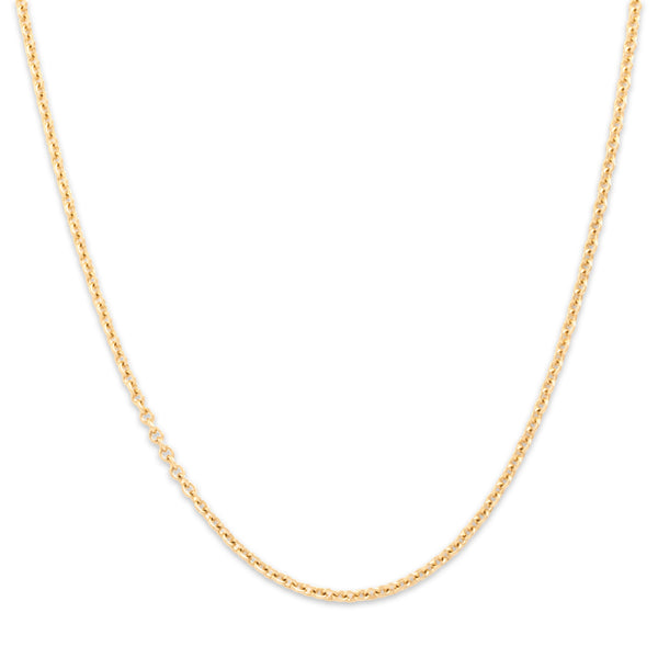 Vintage 14k Yellow Gold 2.1mm Round Cable Chain 20.5