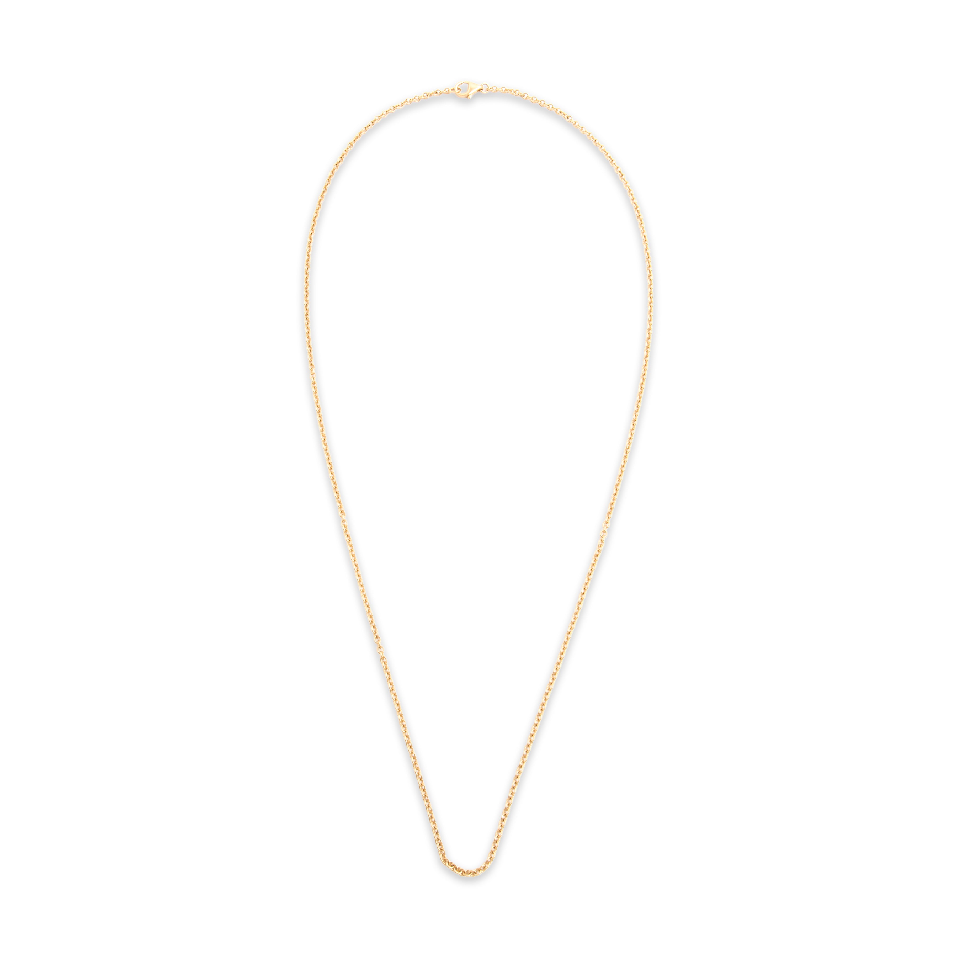 Vintage 14k Yellow Gold 2.1mm Round Cable Chain - Overall view