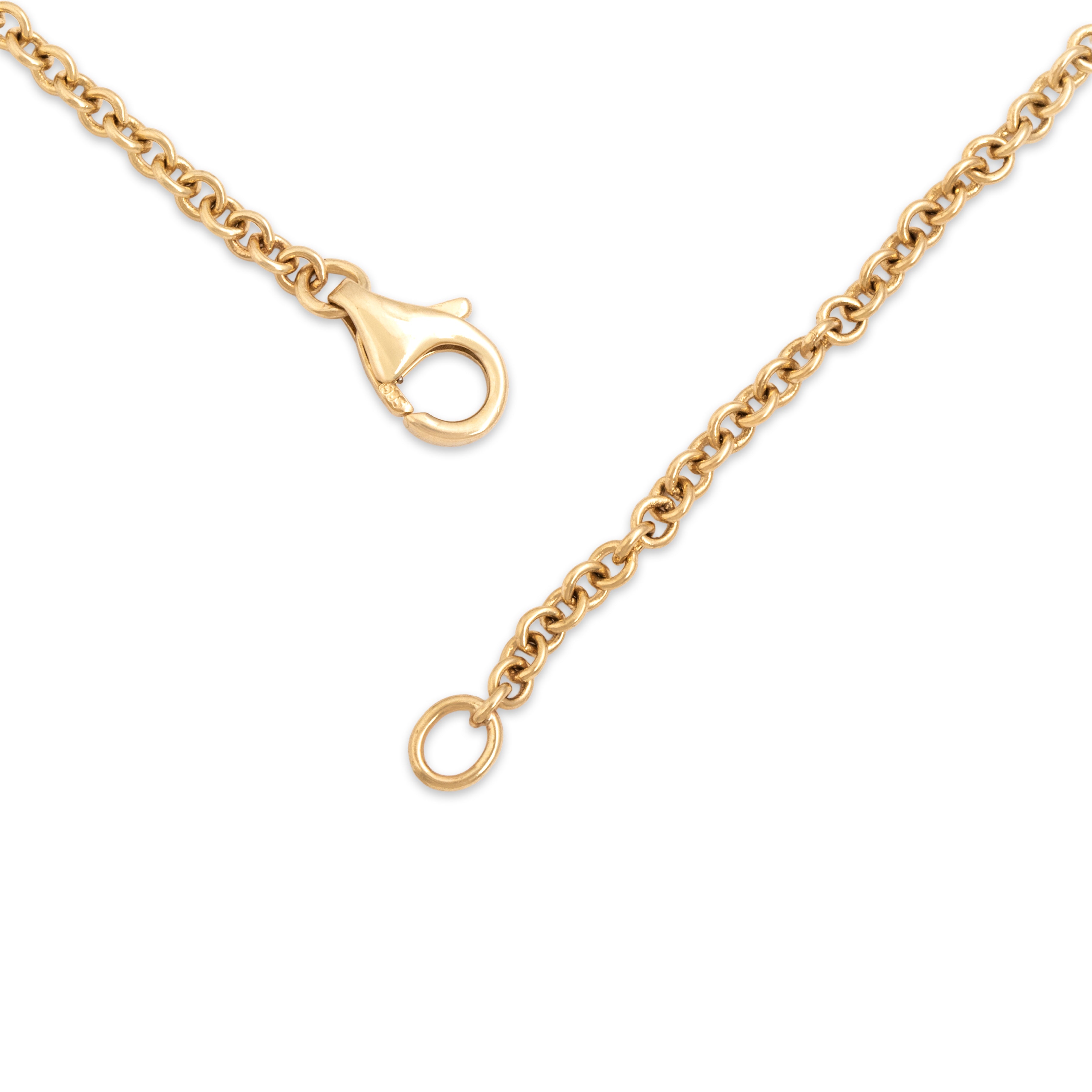 Vintage 14k Yellow Gold 2.1mm Round Cable Chain - clasp view