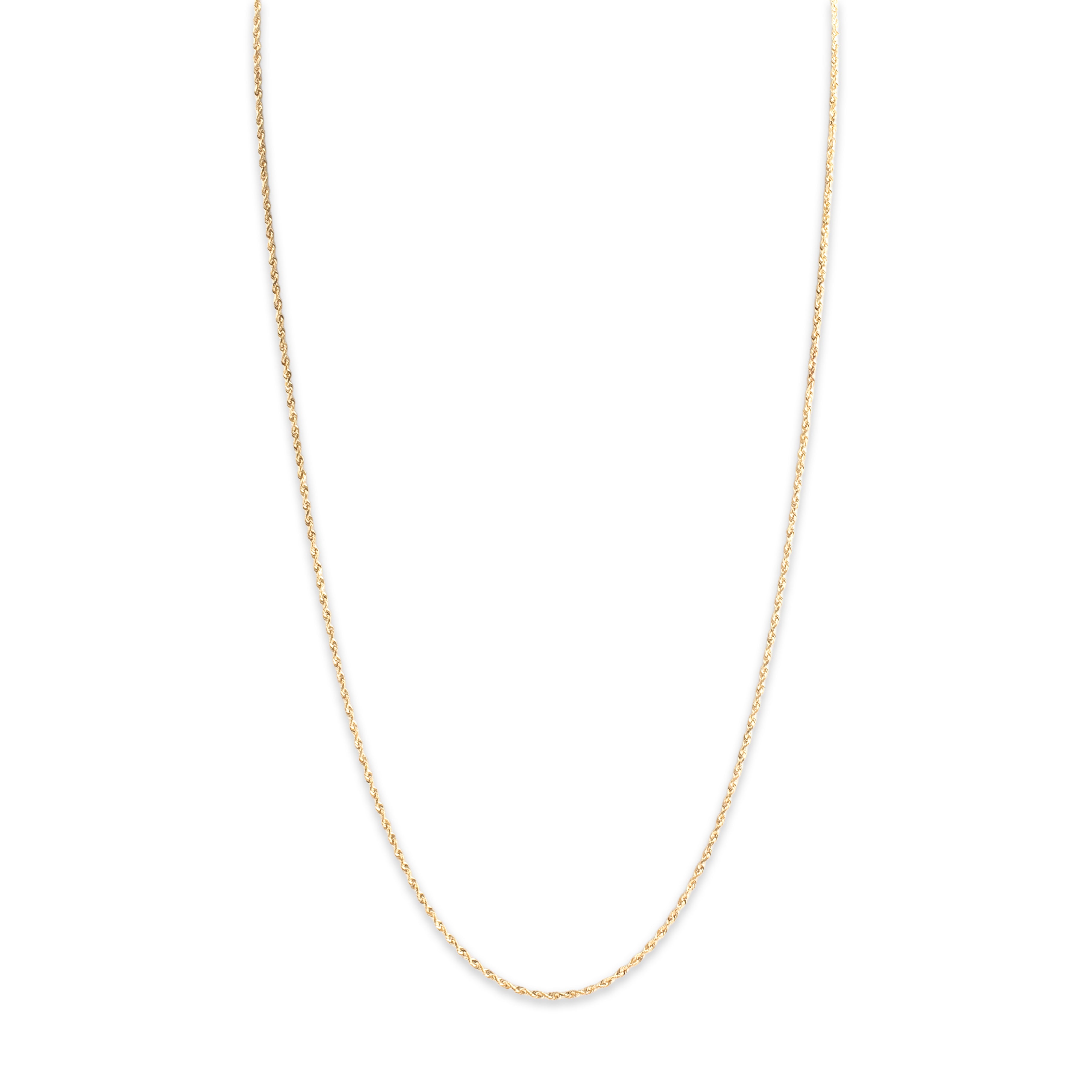 Estate Peruvian 14k Yellow Gold 1.4mm Classic Rope Chain - detail view #1