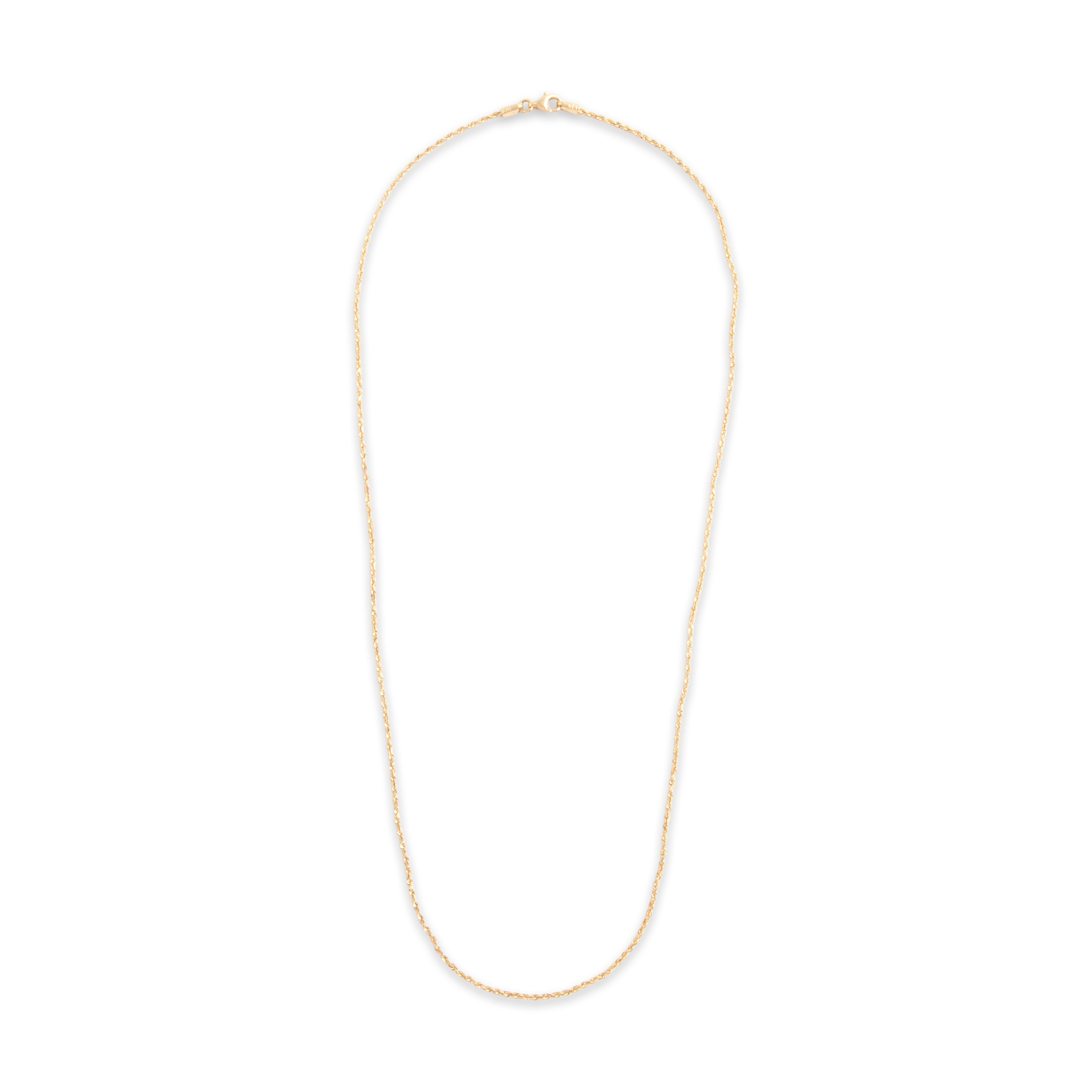 Estate Peruvian 14k Yellow Gold 1.4mm Classic Rope Chain - Overall view