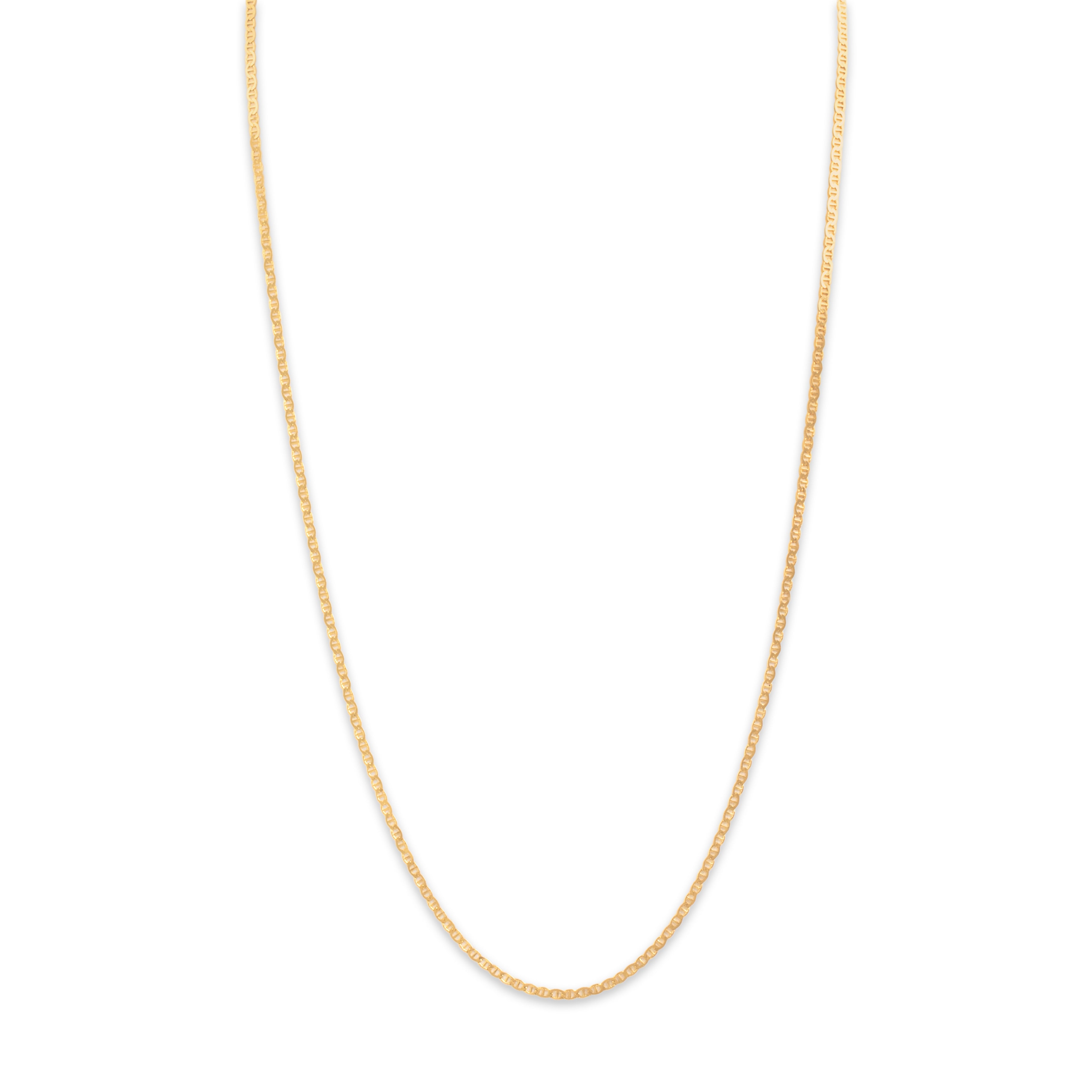 Vintage Italian 14k Yellow Gold 1.9mm Delicate Flat Mariner Chain - detail view #1