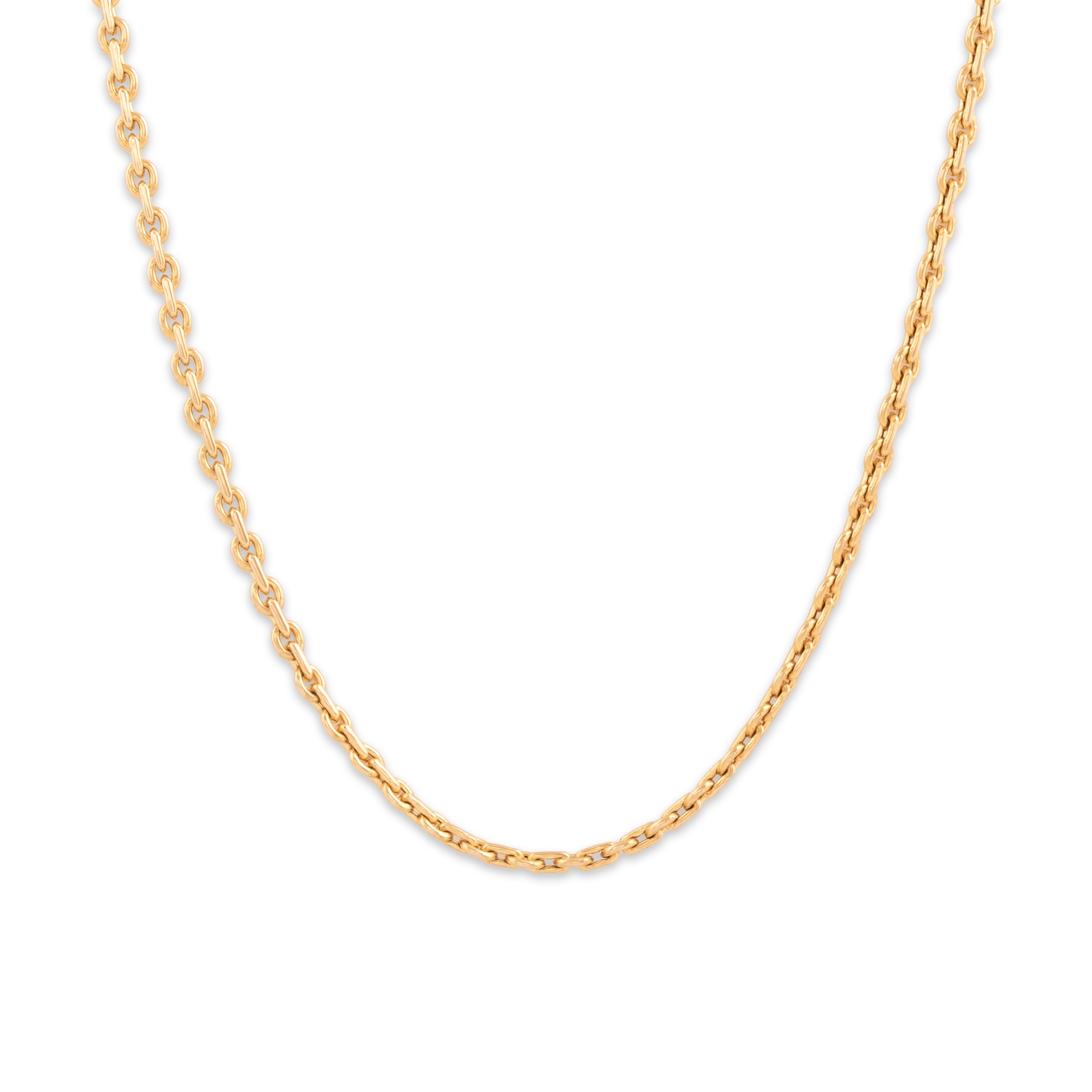 Vintage Lightweight 14k Yellow Gold 2.9mm Cable Link Chain - Close-up view