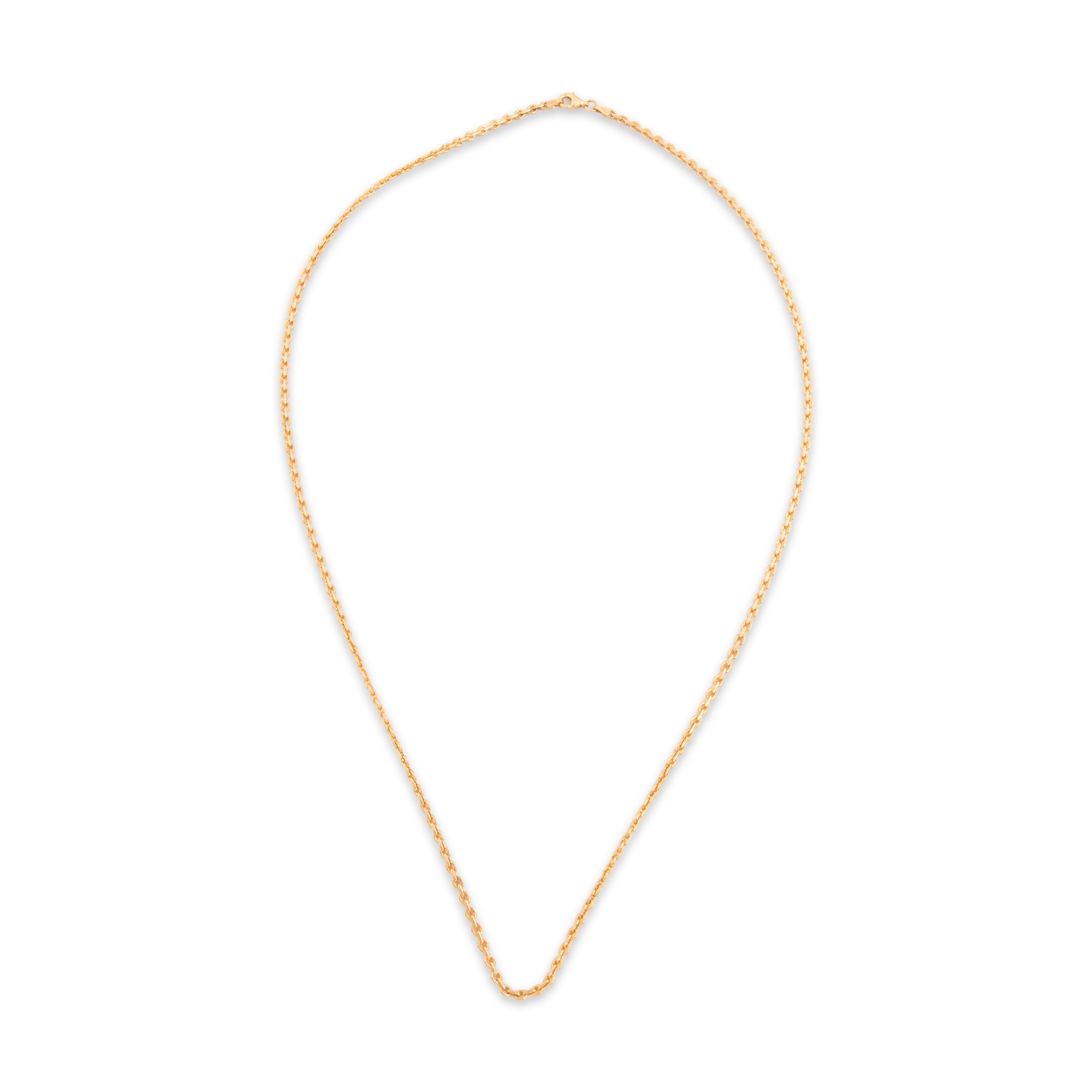 Vintage Lightweight 14k Yellow Gold 2.9mm Cable Link Chain - Overall view