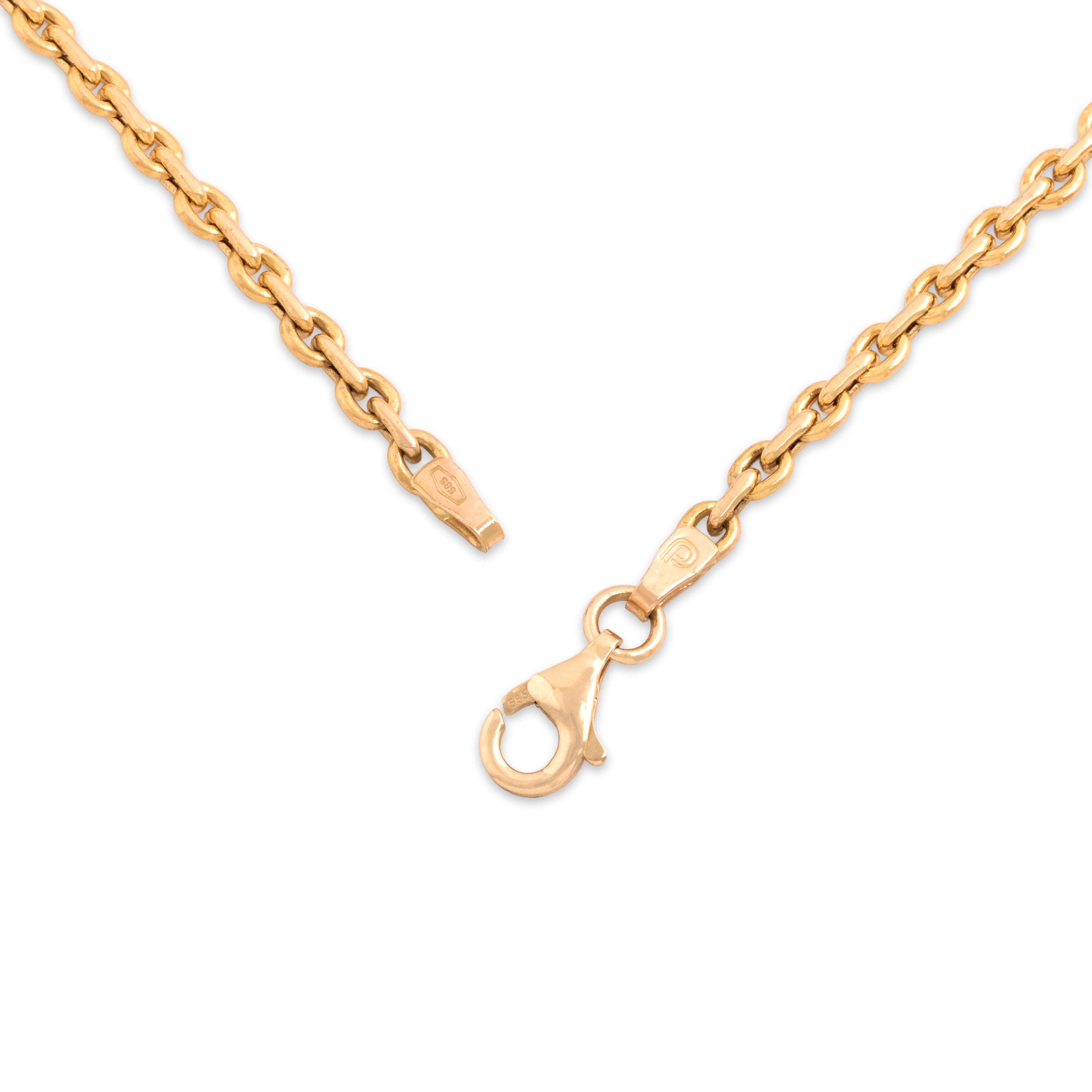 Vintage Lightweight 14k Yellow Gold 2.9mm Cable Link Chain - clasp view