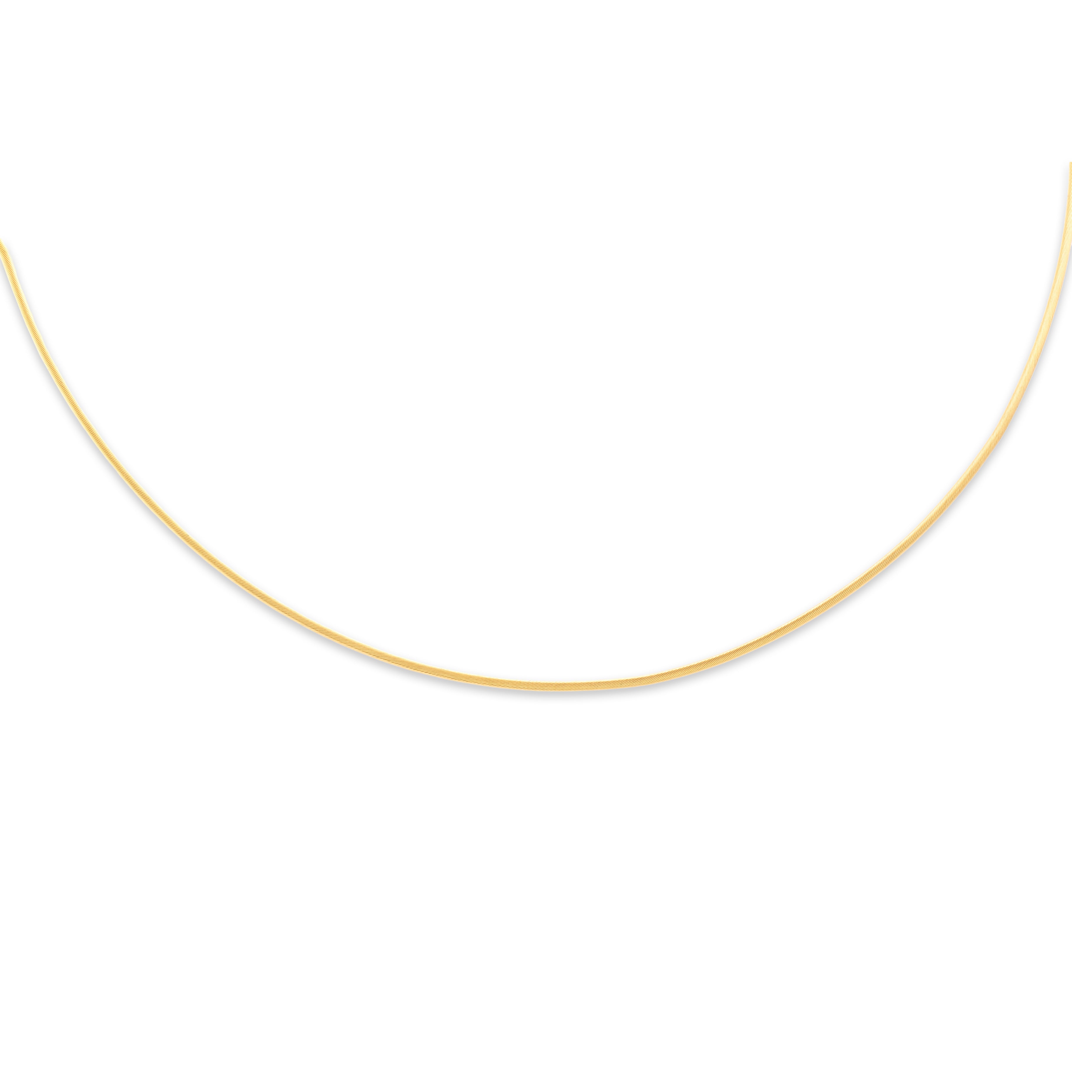 Vintage 18k Yellow Gold 1.3mm Fabulous Satin Wire Collar Chain - Close-up view