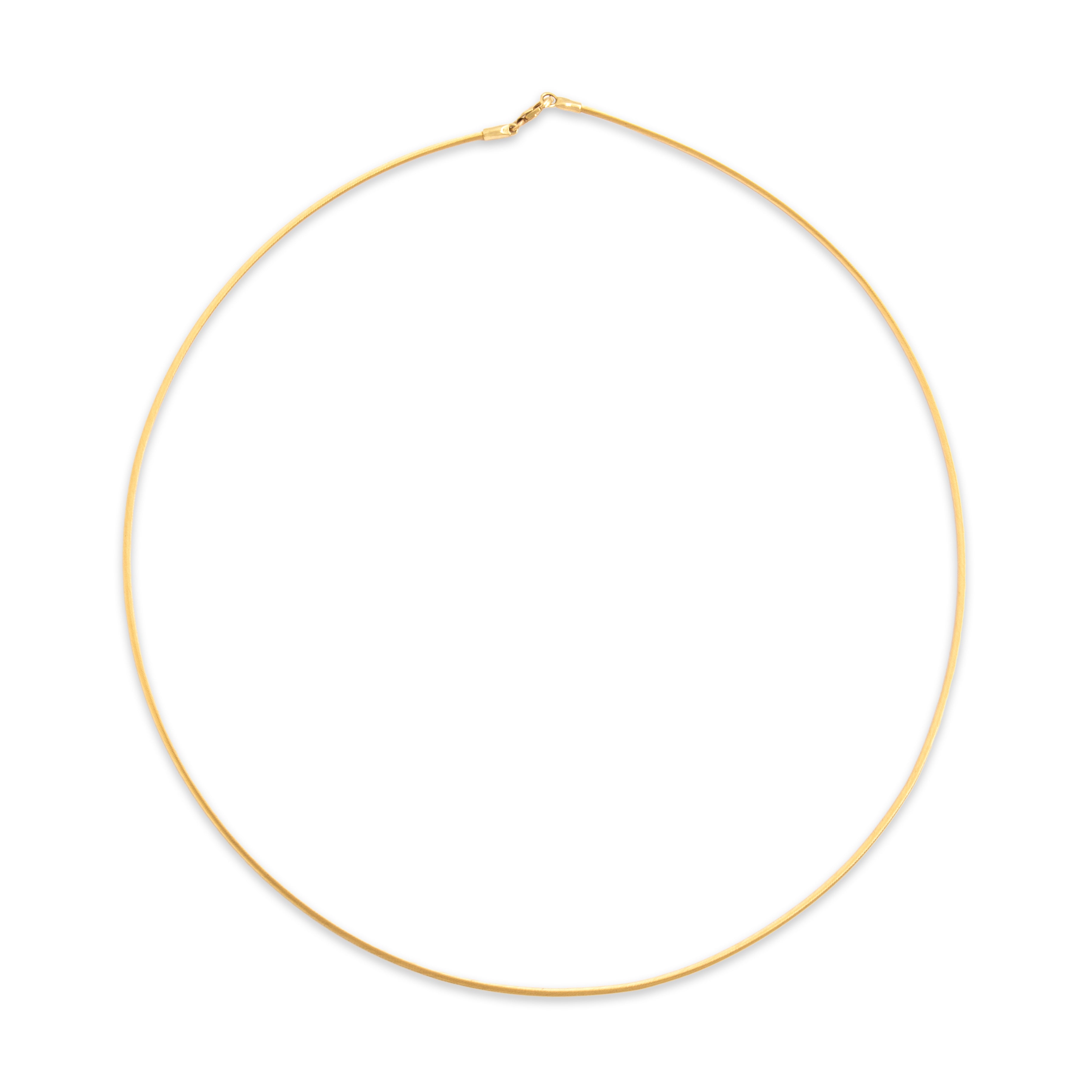 Vintage 18k Yellow Gold 1.3mm Fabulous Satin Wire Collar Chain - Overall view